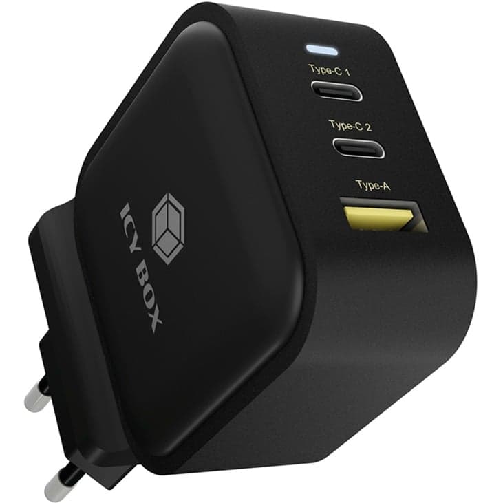 3-Port Steckerladegerät IB-PS103-PD, USB-A + 2x USB-C