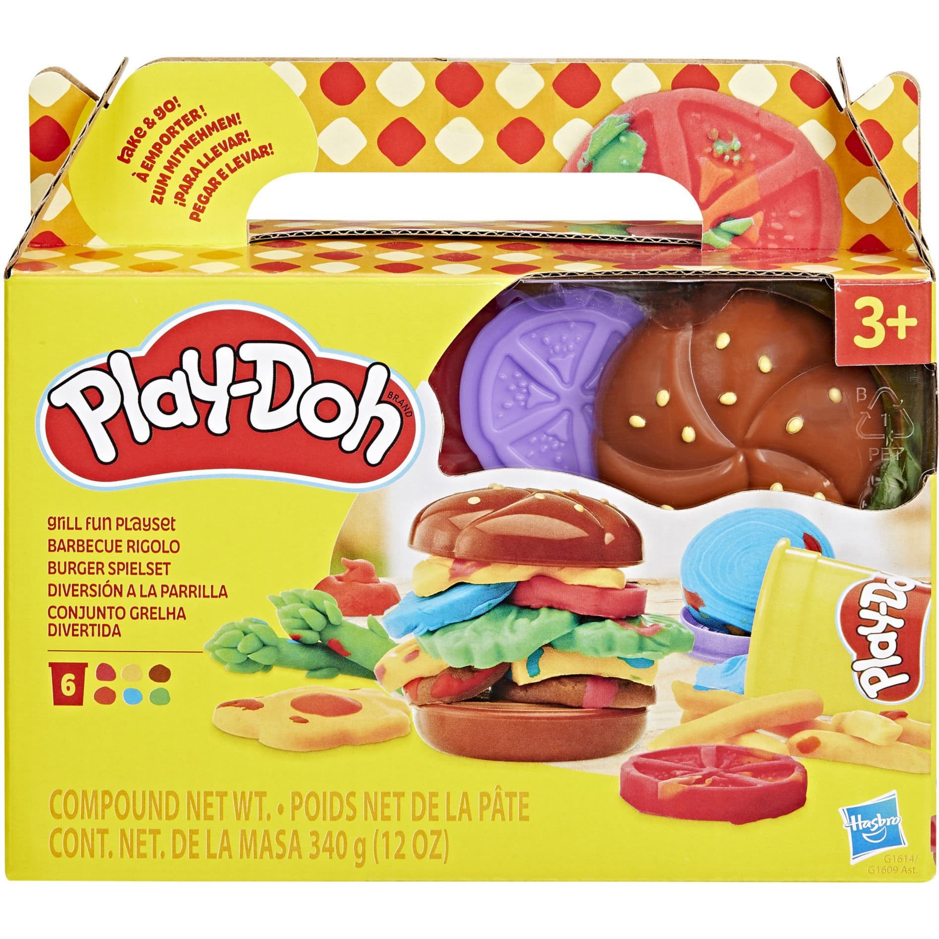 Play-Doh Burger Spielset mit Knetwerkzeugen und Spielknete, Basteln