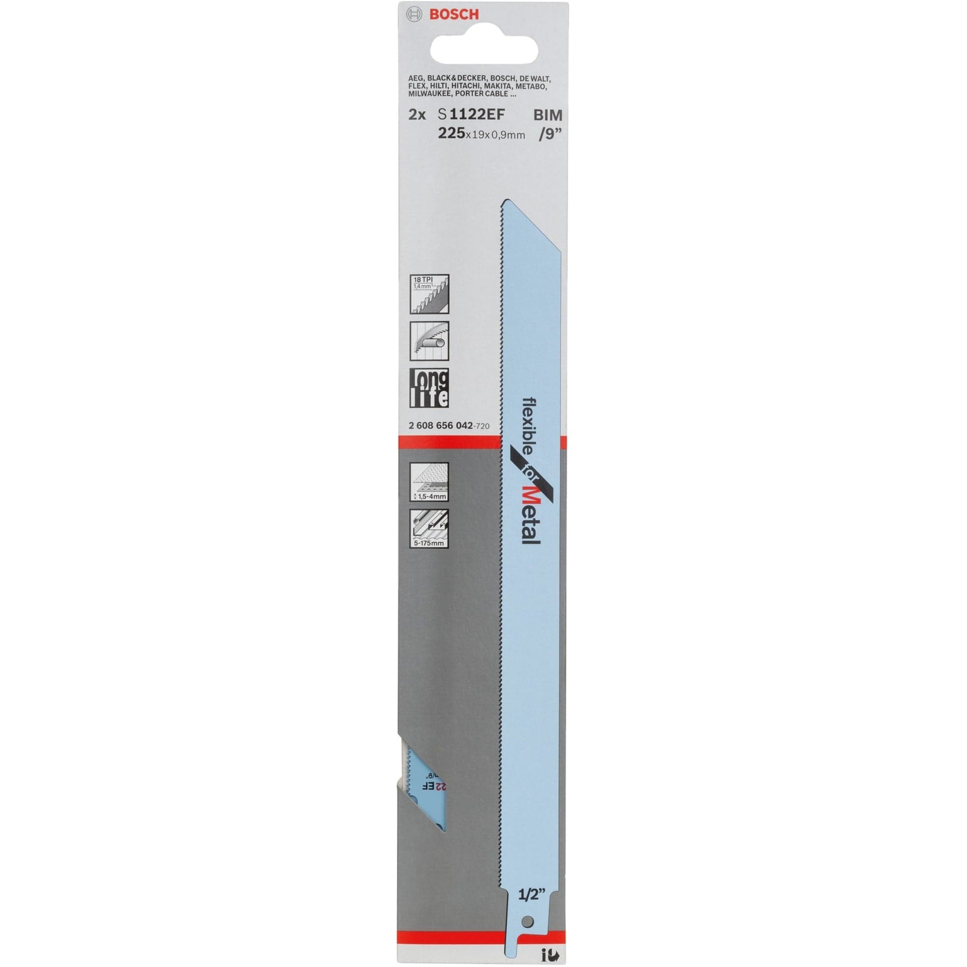 Säbelsägeblatt S 1122 EF Flexible for Metal, 2 Stück
