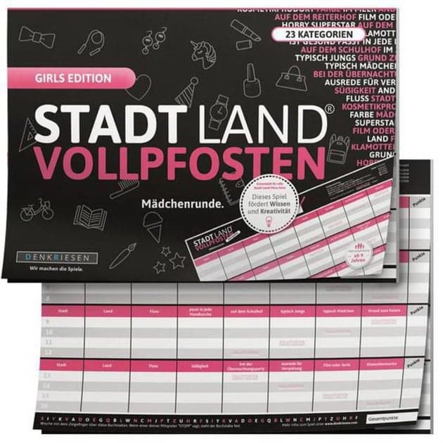 Stadt Land Vollpfosten - Girls Edition, Partyspiel