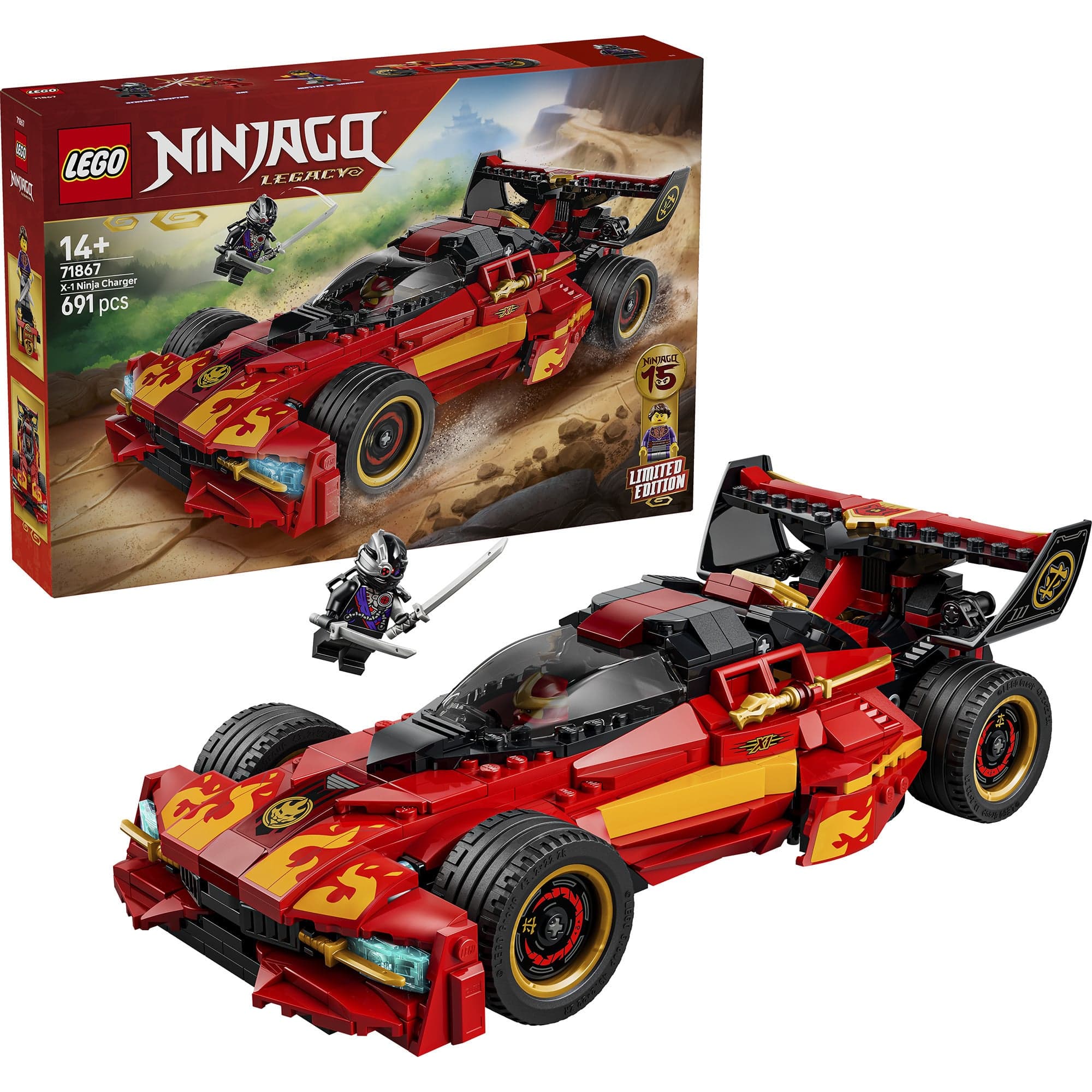 71867 Ninjago 15-jähriges Jubiläum des X-1 Ninja Supercar, Konstruktionsspielzeug