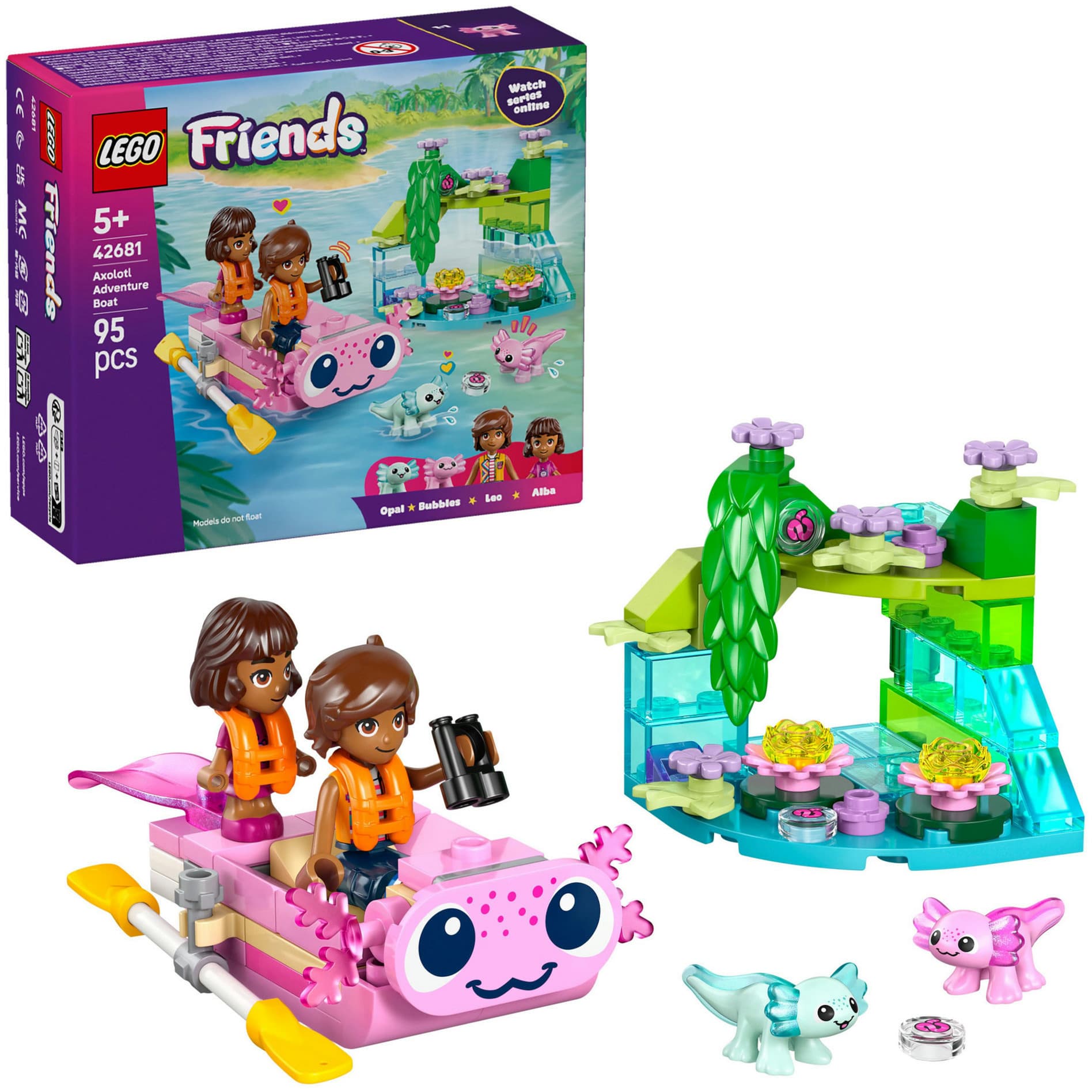 42681 Friends Axolotl-Abenteuerboot, Konstruktionsspielzeug