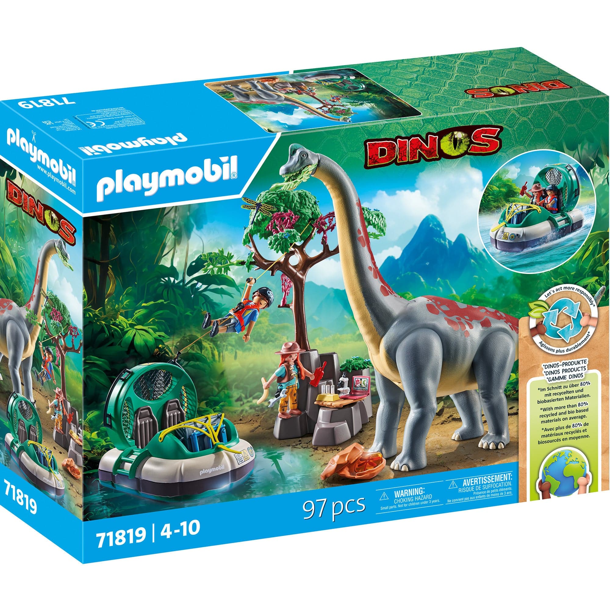 71819 Dinos Brachiosaurus-Begegnung mit Luftkissenboot, Konstruktionsspielzeug