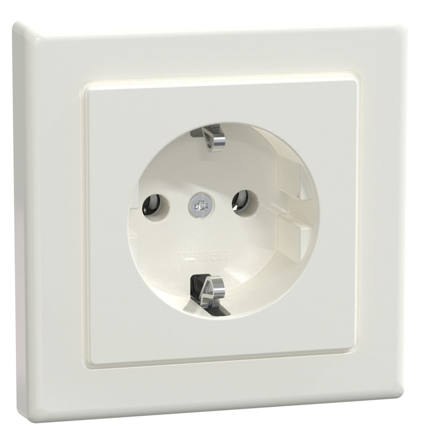 Schutzkontakt-Steckdose mit voller Abdeckplatte, Unterputz, 16 Ampere, 250 Volt, glänzend