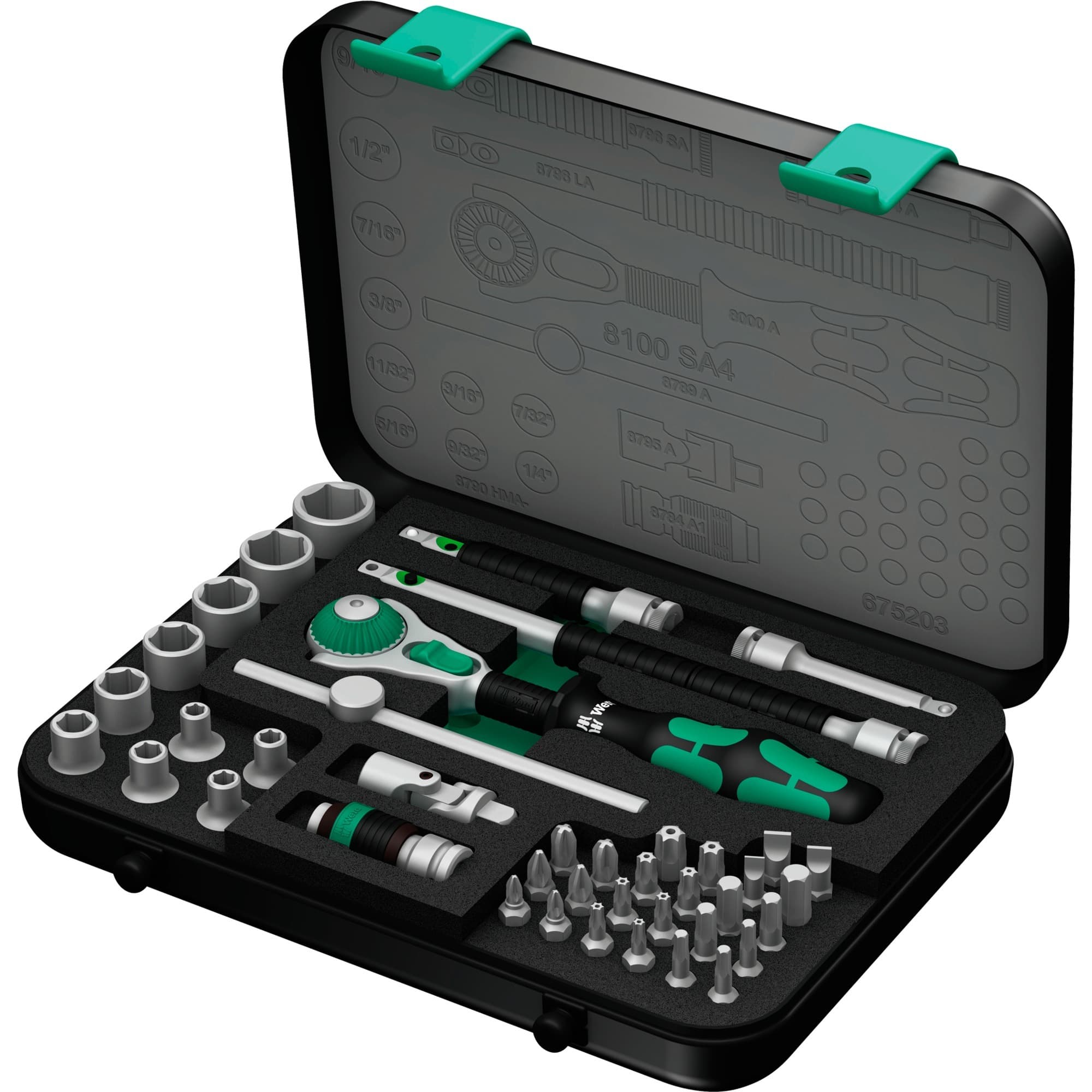 8100 SA 4 Zyklop Speed-Knarrensatz, zöllig, 1/4", Werkzeug-Set