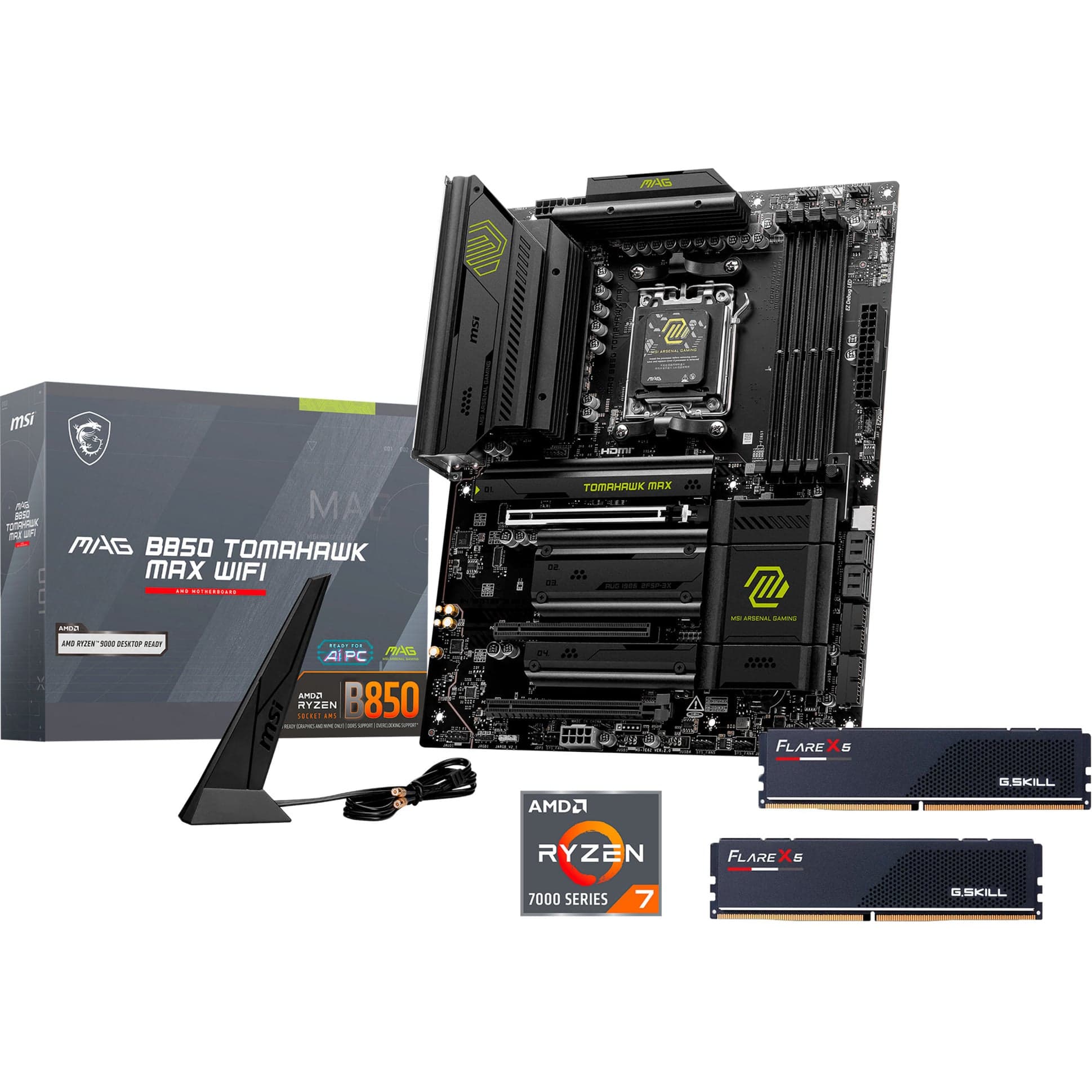 AMD Upgrade Ryzen™ 7 7800X3D + MSI MAG B850 TOMAHAWK MAX WIFI + 32GB 6000-36 RGB, PC-Aufrüstkit