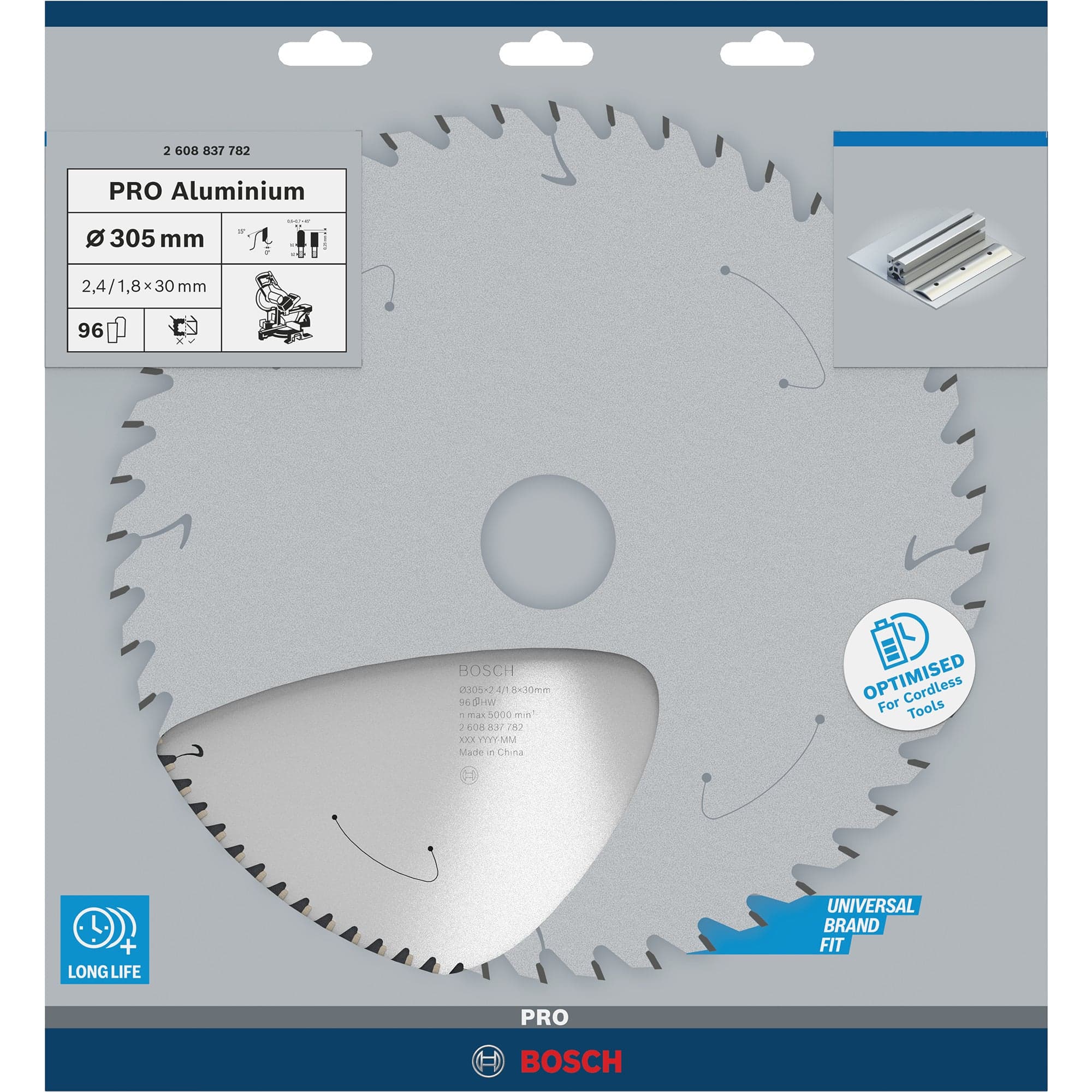 PRO Aluminium cordless Kreissägeblatt, Ø 305mm, 96Z
