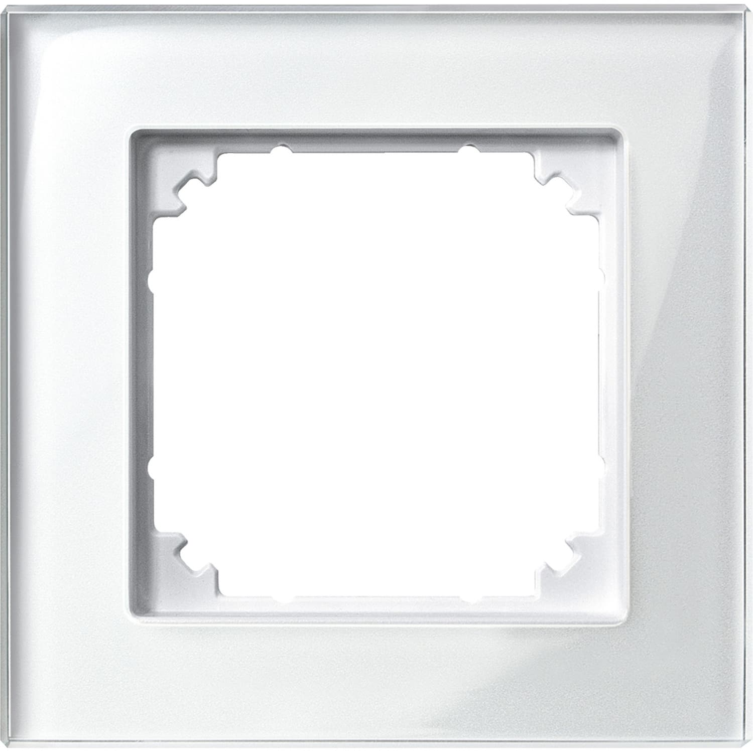 Rahmen aus Glas, einfach, brillantweiß, Typ 489119, glänzende Oberfläche, IP20, IK02