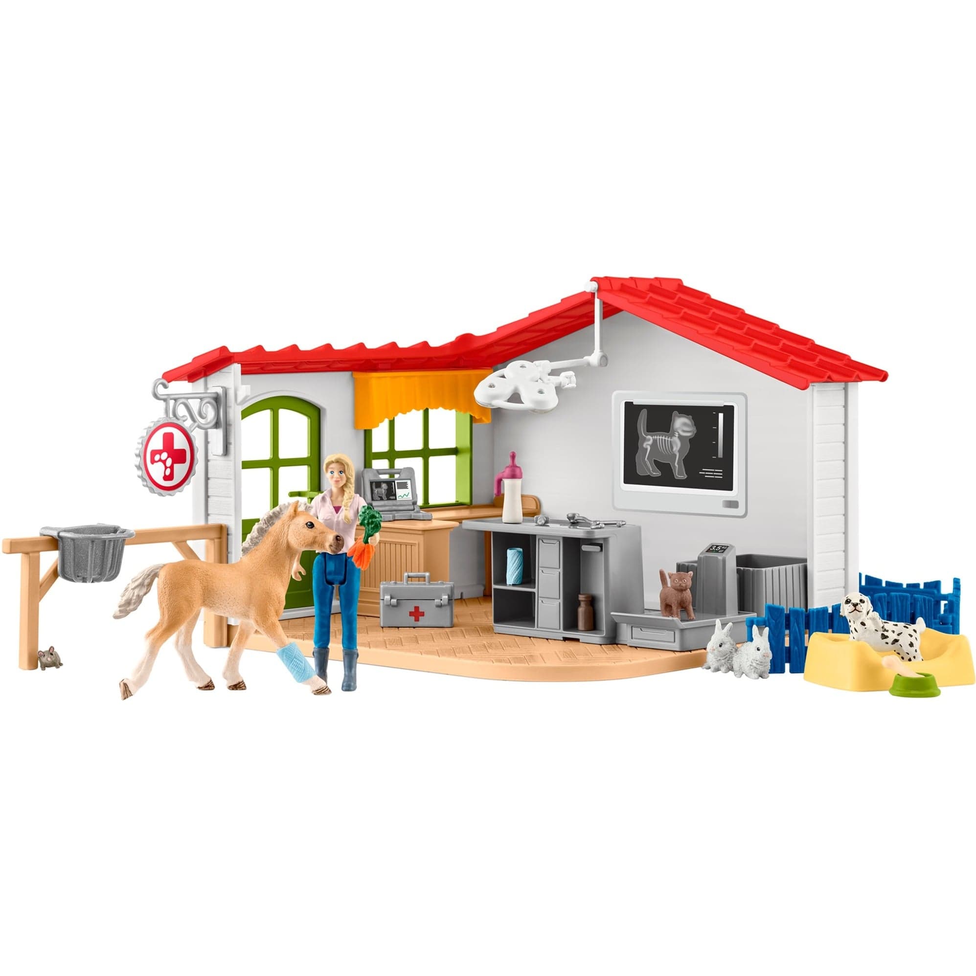 Farm World Tierarzt-Praxis mit Haustieren, Spielfigur