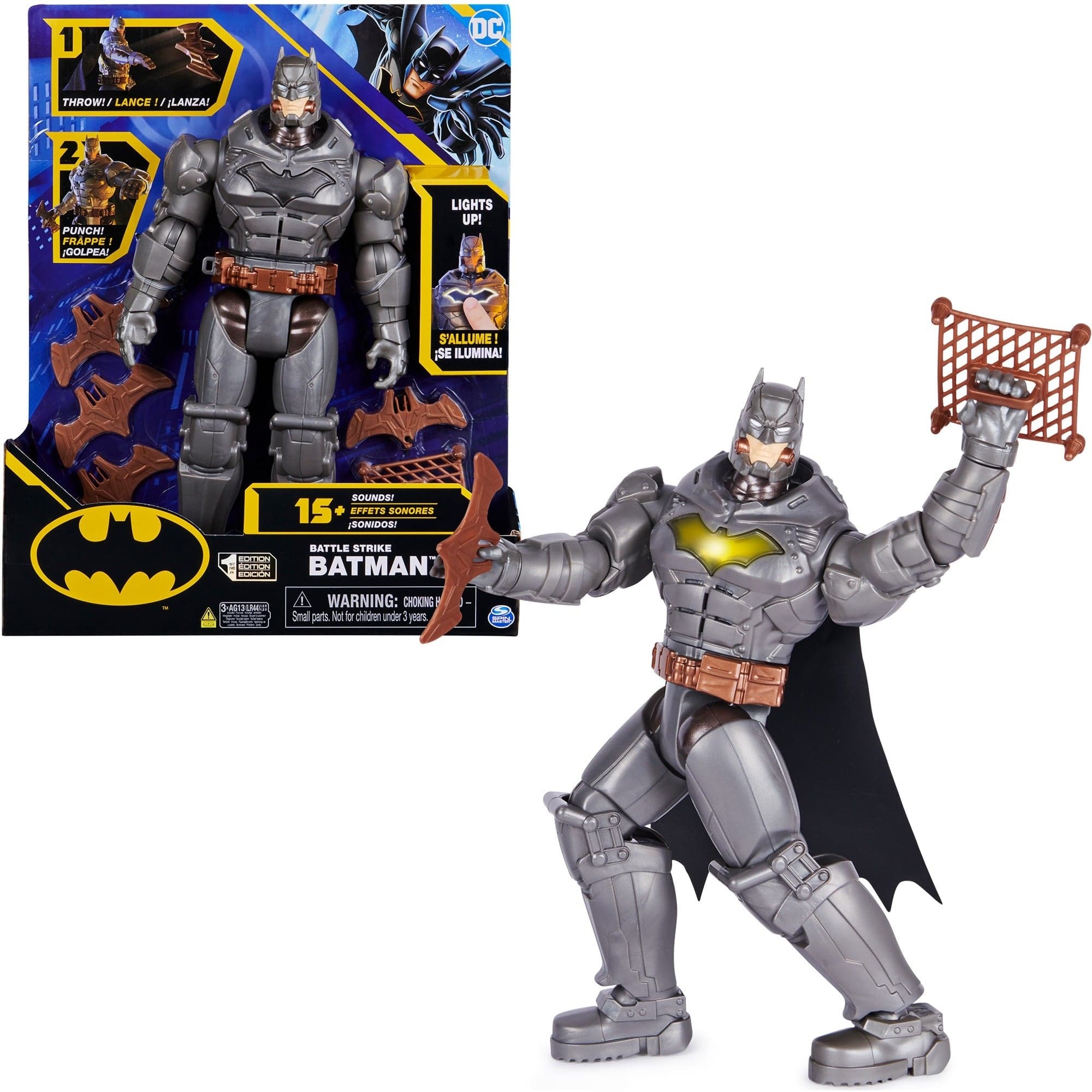 Batman 30 cm Deluxe-Actionfigur mit Schlag- und Wurffunktion, Spielfigur