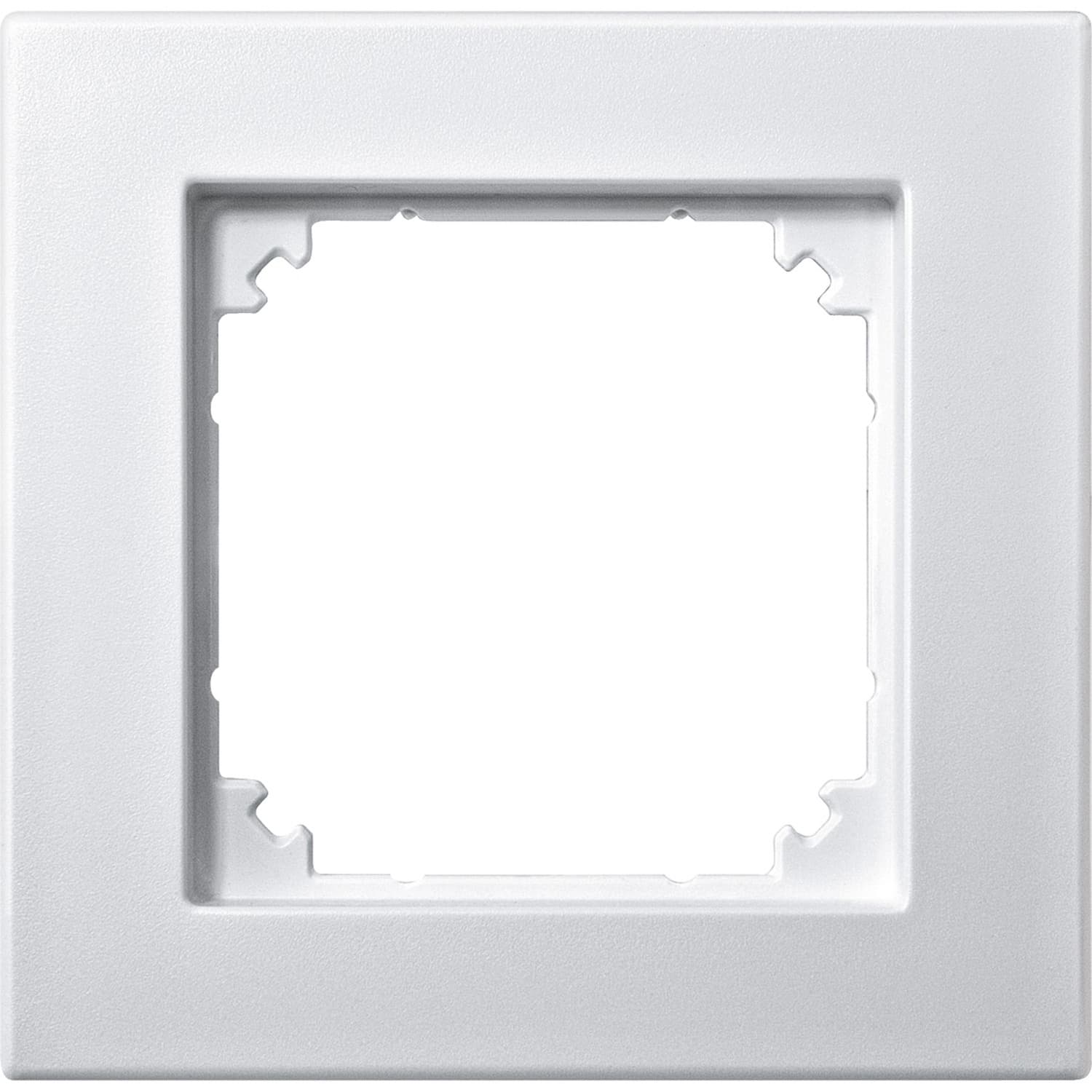 Rahmen einfach, Thermoplast edelmatt, Schutzart IP20, Schlagfestigkeit IK02, 85,8x83,4x10,1 mm