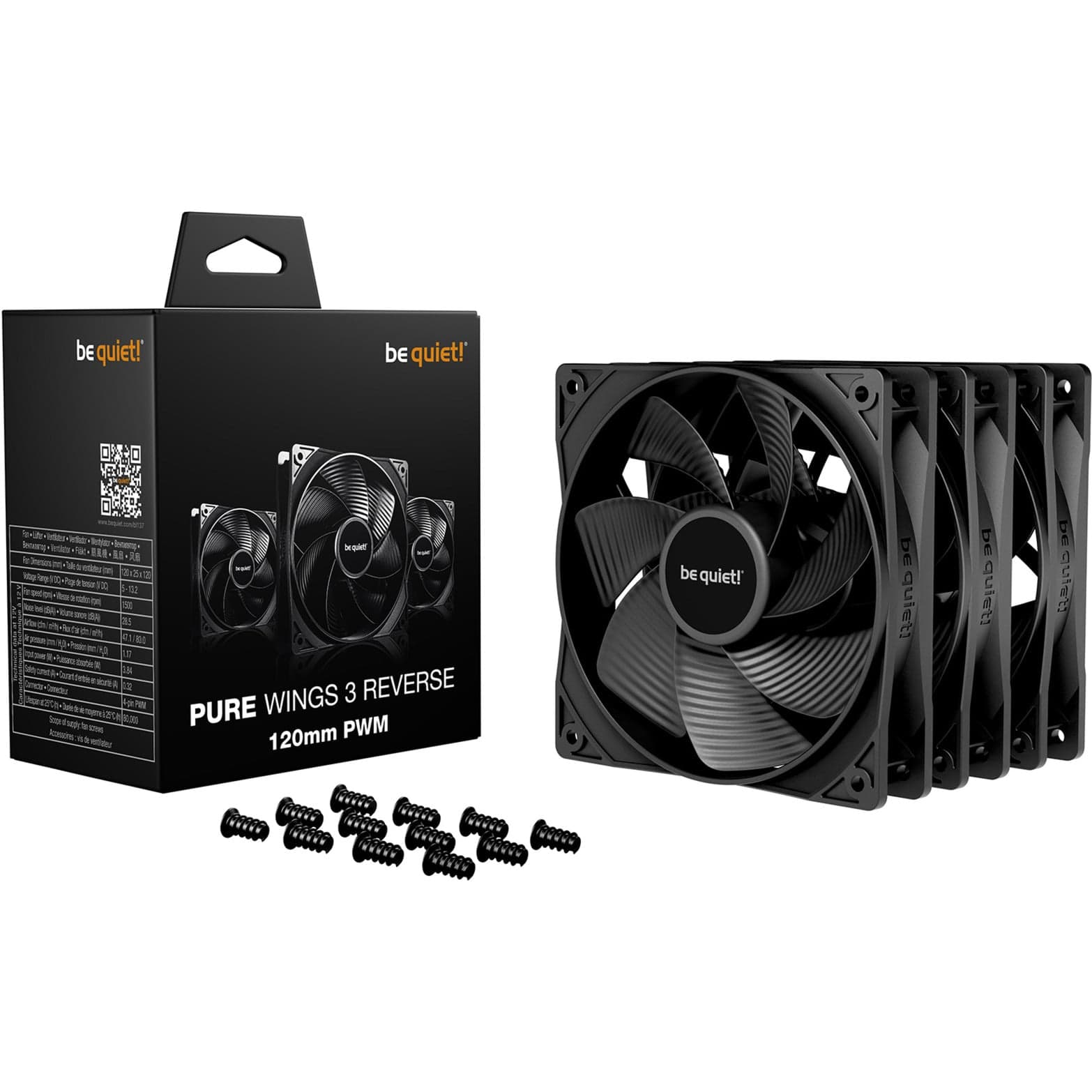 Pure Wings 3 120mm PWM Reverse 3-Pack, Gehäuselüfter