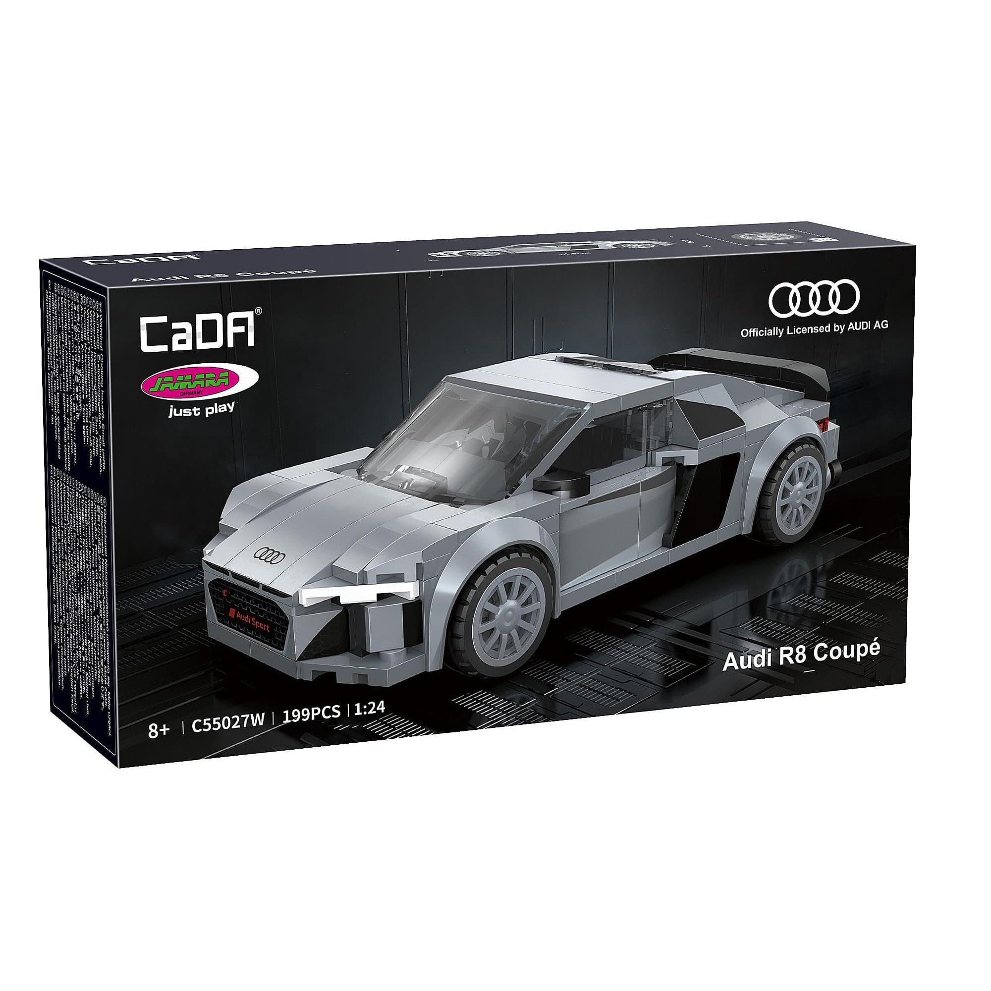 Audi R8 Coupé Maßstab 1:24 Bausatz aus Kunststoffbausteinen, Konstruktionsspielzeug
