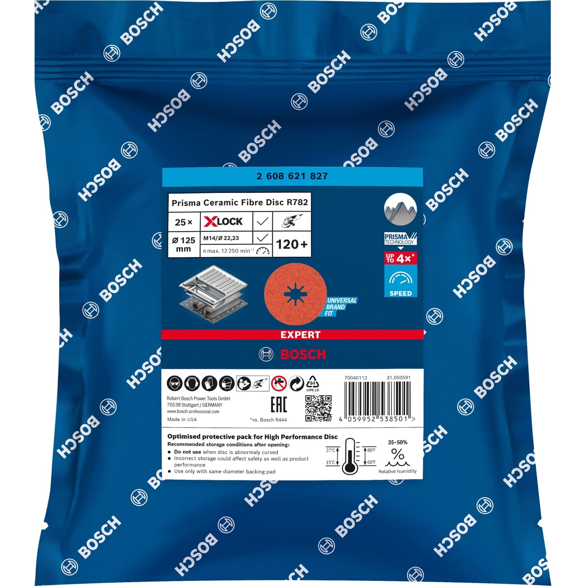 X-LOCK Expert R782 Prisma Ceramic Fiberschleifscheibe, Ø 125mm, K120