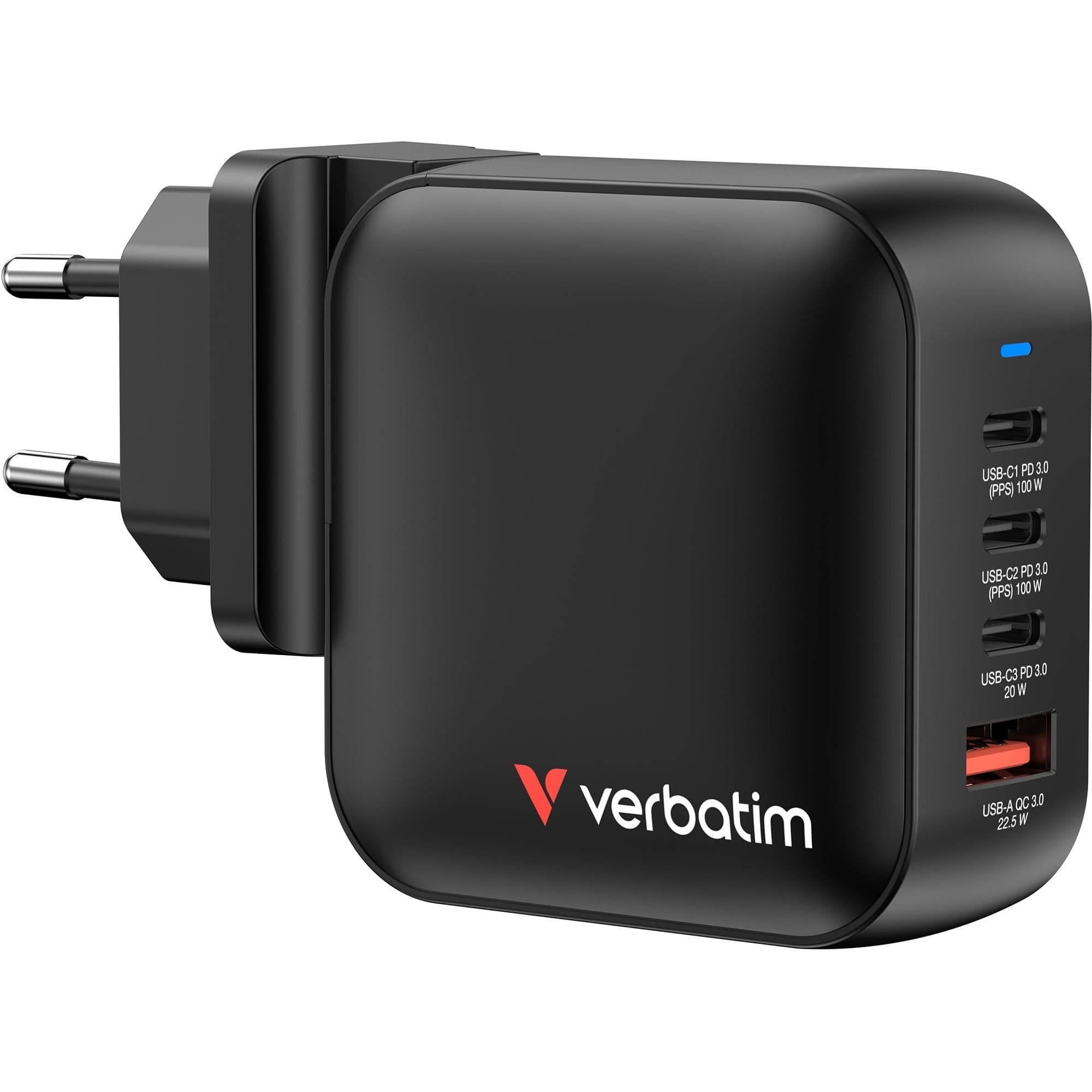Mini-GaN-Ladegerät 100W 4-Port, 1x USB-A , 3x USB-C