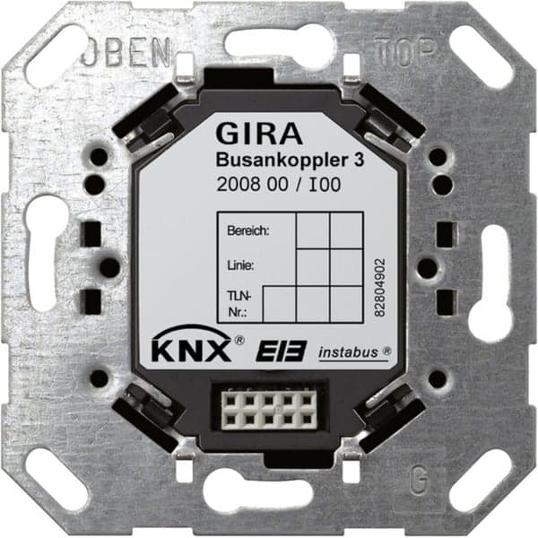 Busankoppler 3 für KNX System Typ 200800 Unterputz mit Krallen- und Schraubbefestigung, Adapter