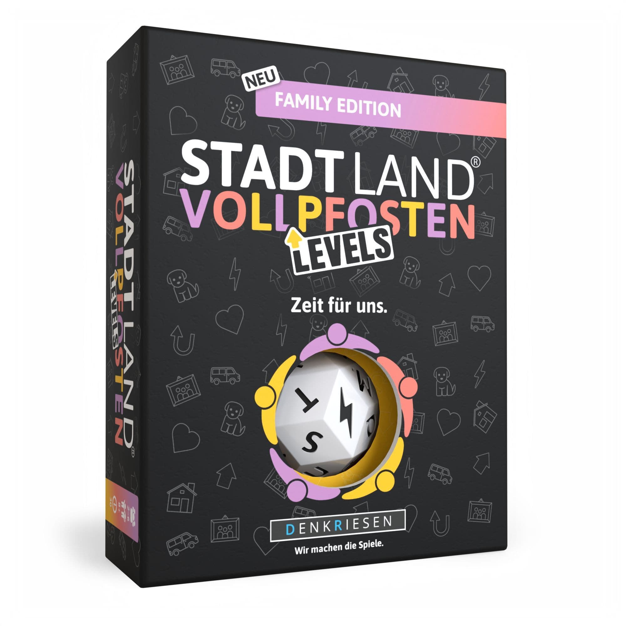 Stadt Land Vollpfosten Levels Family Edition Zeit für uns, Brettspiel