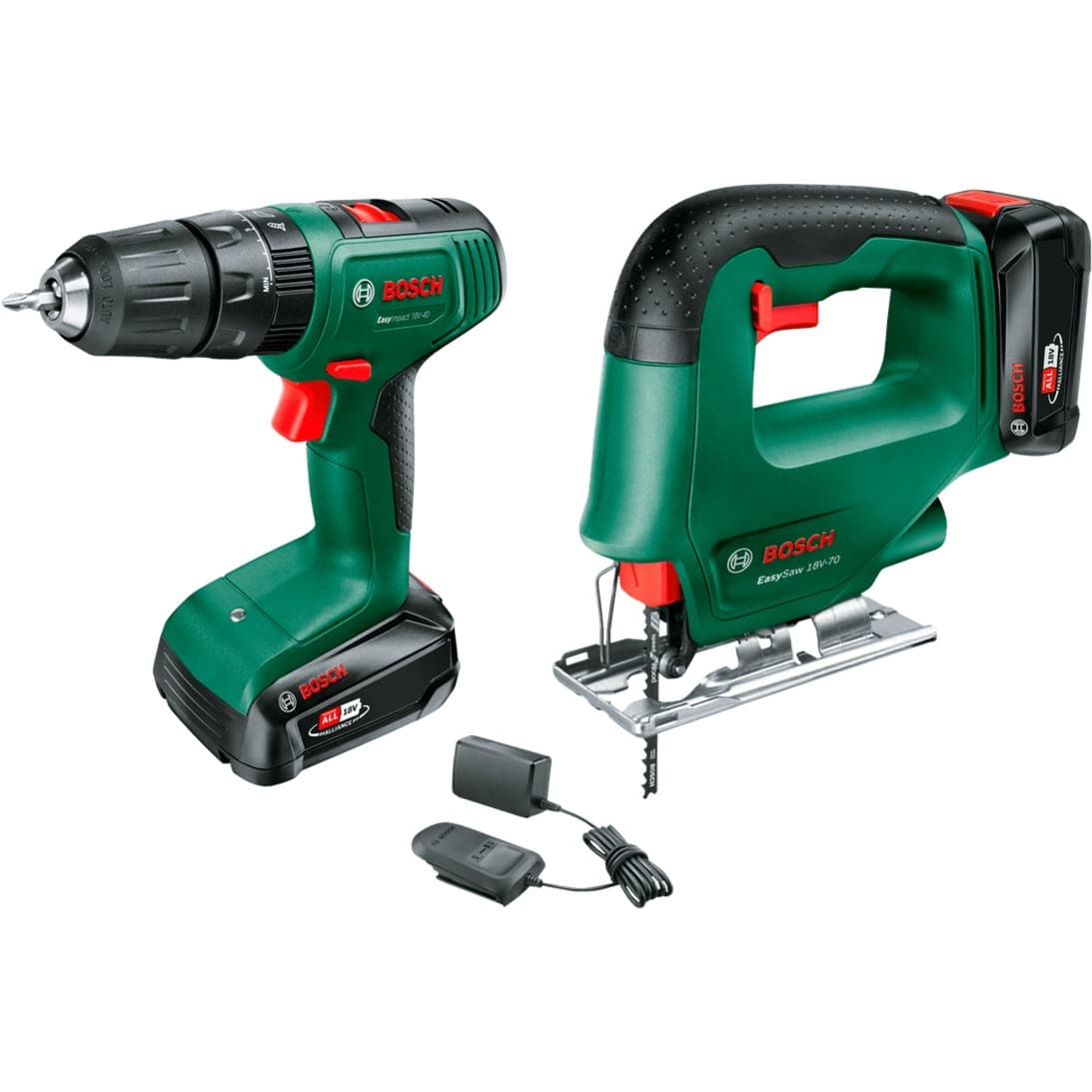Akku-Schlagbohrschrauber EasyImpact 18V-40 & Akku-Stichsäge EasySaw 18V-70, Werkzeug-Set