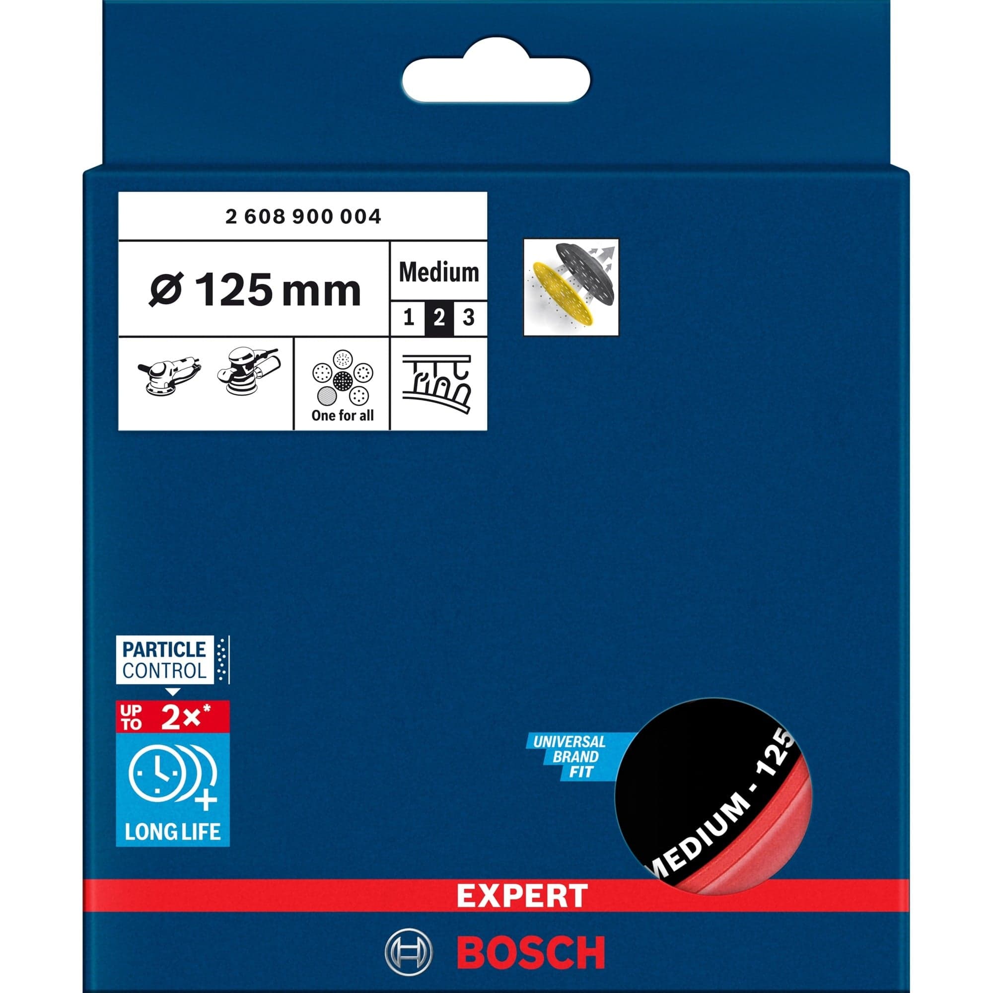 Expert Multiloch Universalstützteller, mittelhart, Ø125mm, M8+5/16", Schleifteller