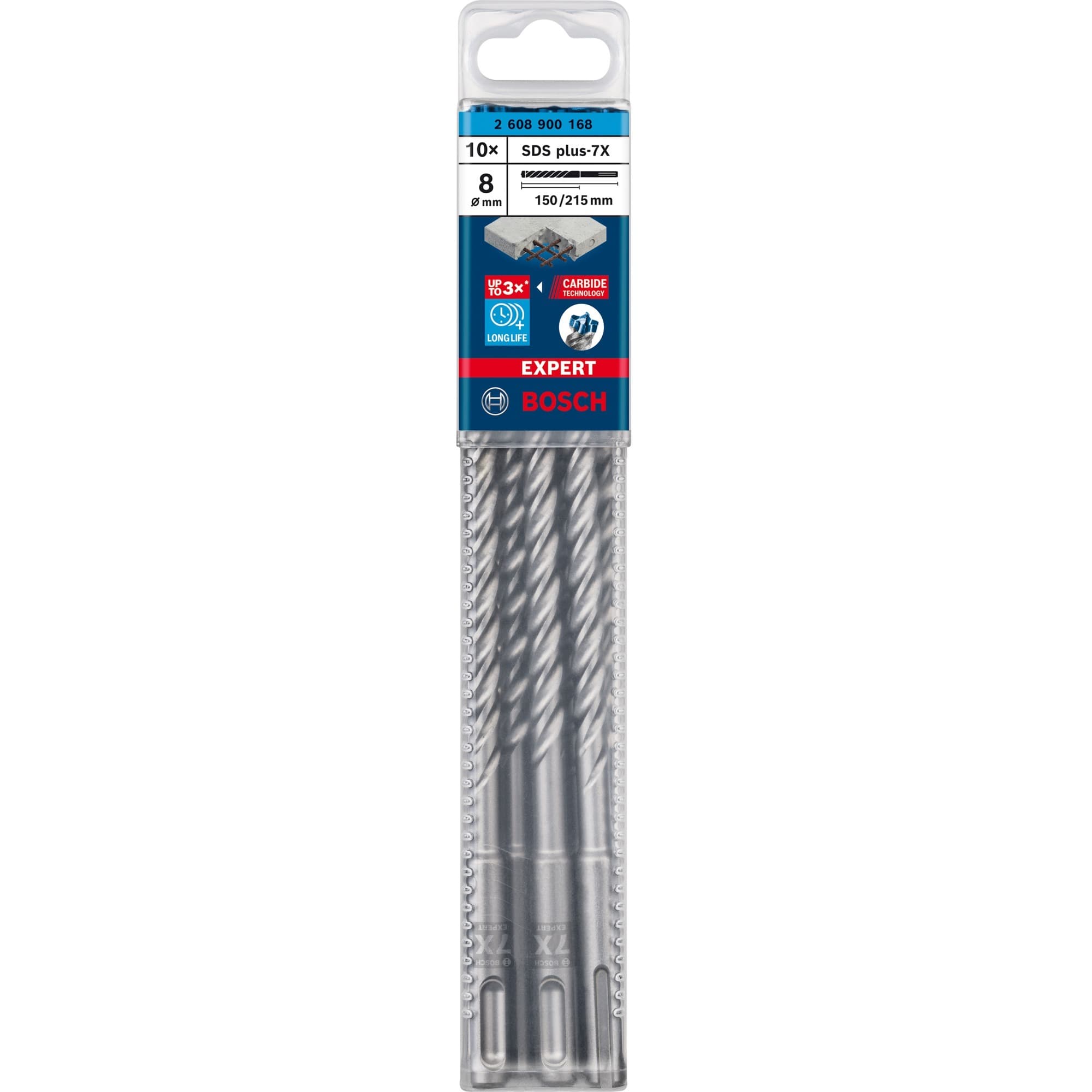 EXPERT Hammerbohrer SDS-plus-7X, Ø 8mm, 10 Stück