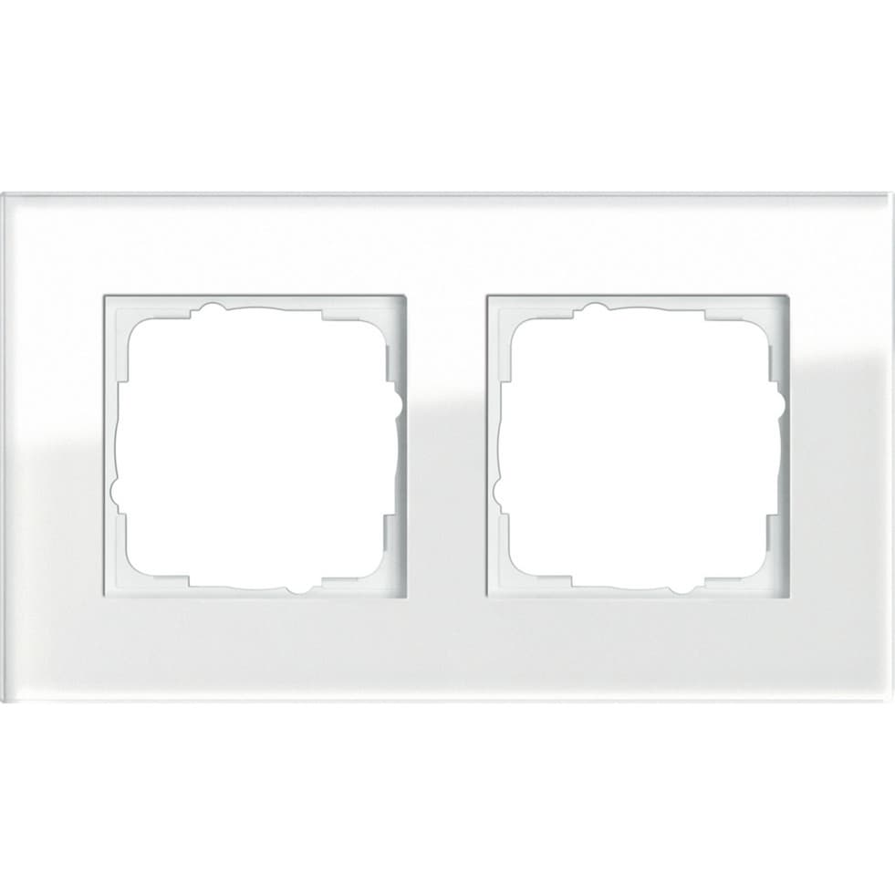 Abdeckrahmen zweifach aus Glas, glänzende Oberfläche, System 55 Esprit, Typ 021212