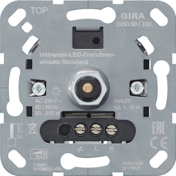 LED Universal-Dimmereinsatz Standard Typ 245000 für Glühlampen und LED-Lampen