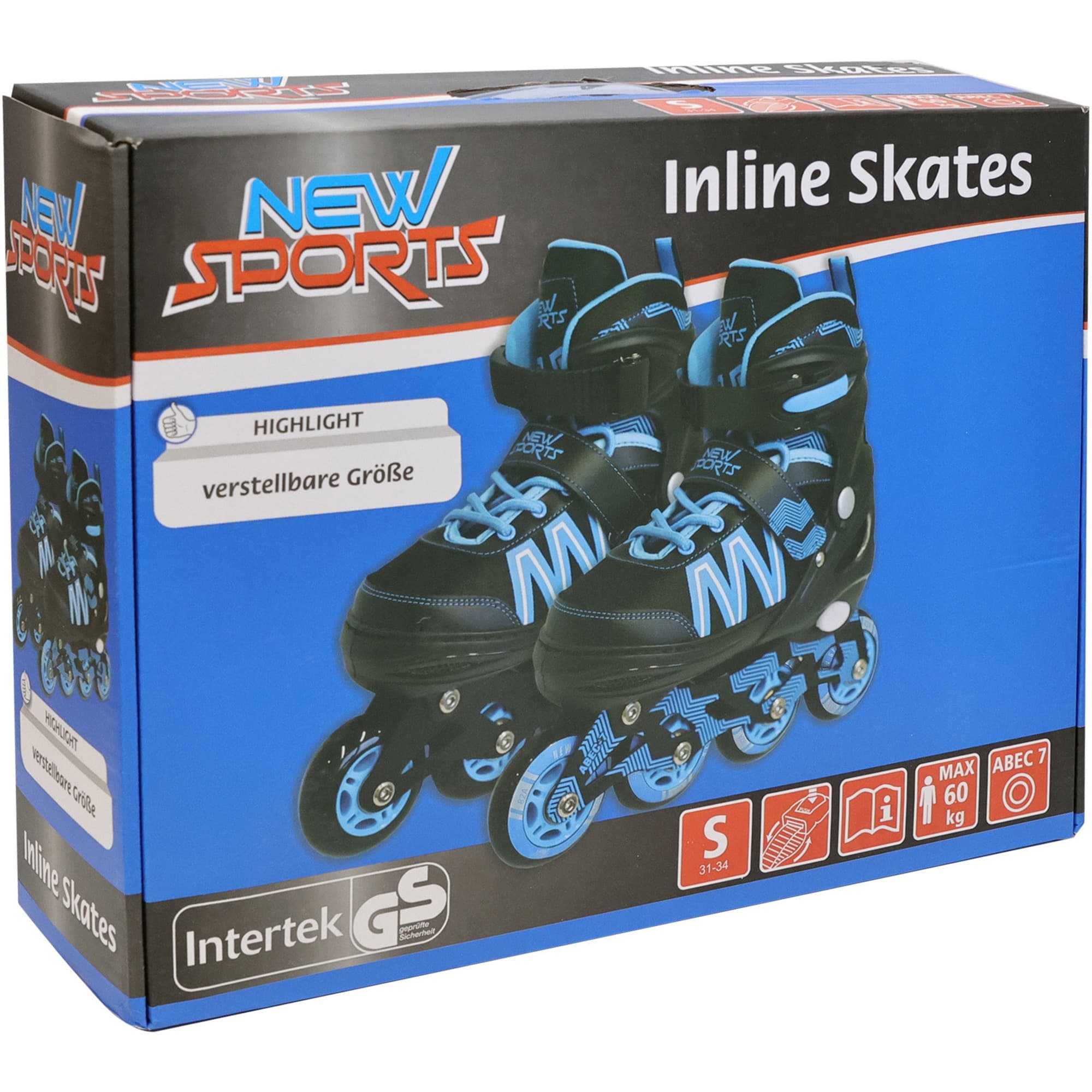 Inliner mit ABEC 7 Kugellagern Größe 31-34, Inline-Skates