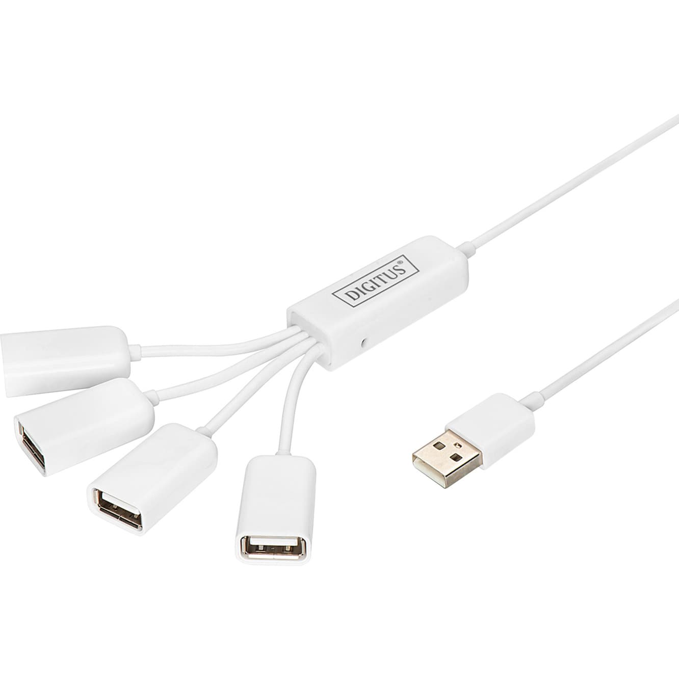 Slim Spider USB-Hub, USB-A 2.0 Stecker > 4x USB-A Buchse