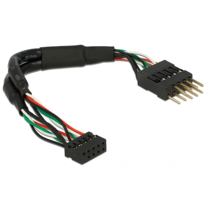 USB 2.0 Kabel, 10 Pin Header Buchse > 10 Pin Header Stecker