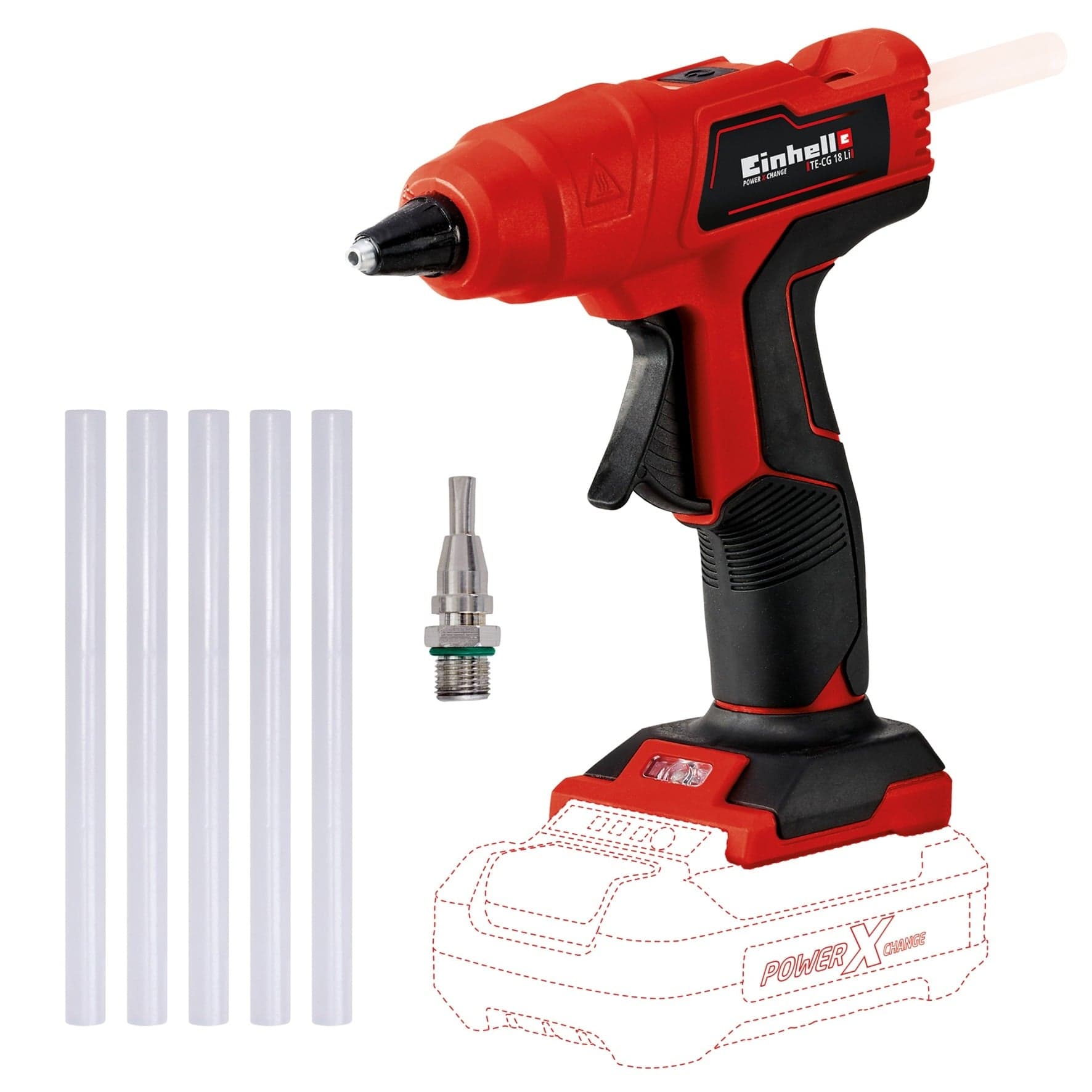 Power X-Change Akku-Heißklebepistole TE-CG 18 Li - Solo, 18Volt