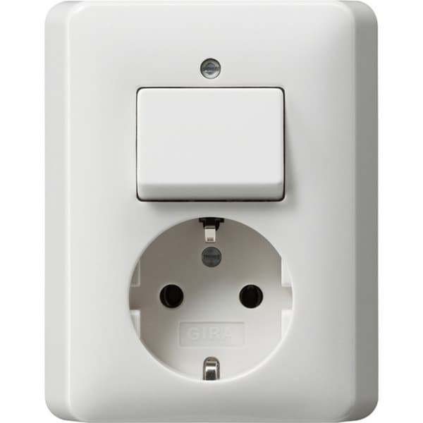 Schutzkontakt Wechselschalter Kombination mit Wippschalter und Steckdose Typ F 16 Ampere 250 Volt