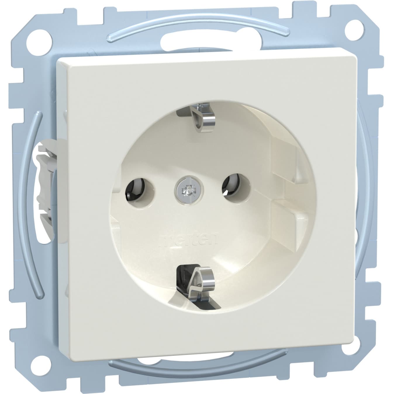 Schutzkontakt-Steckdose mit Steckklemme, Schuko Standard, Unterputz, 16 Ampere, 250 Volt