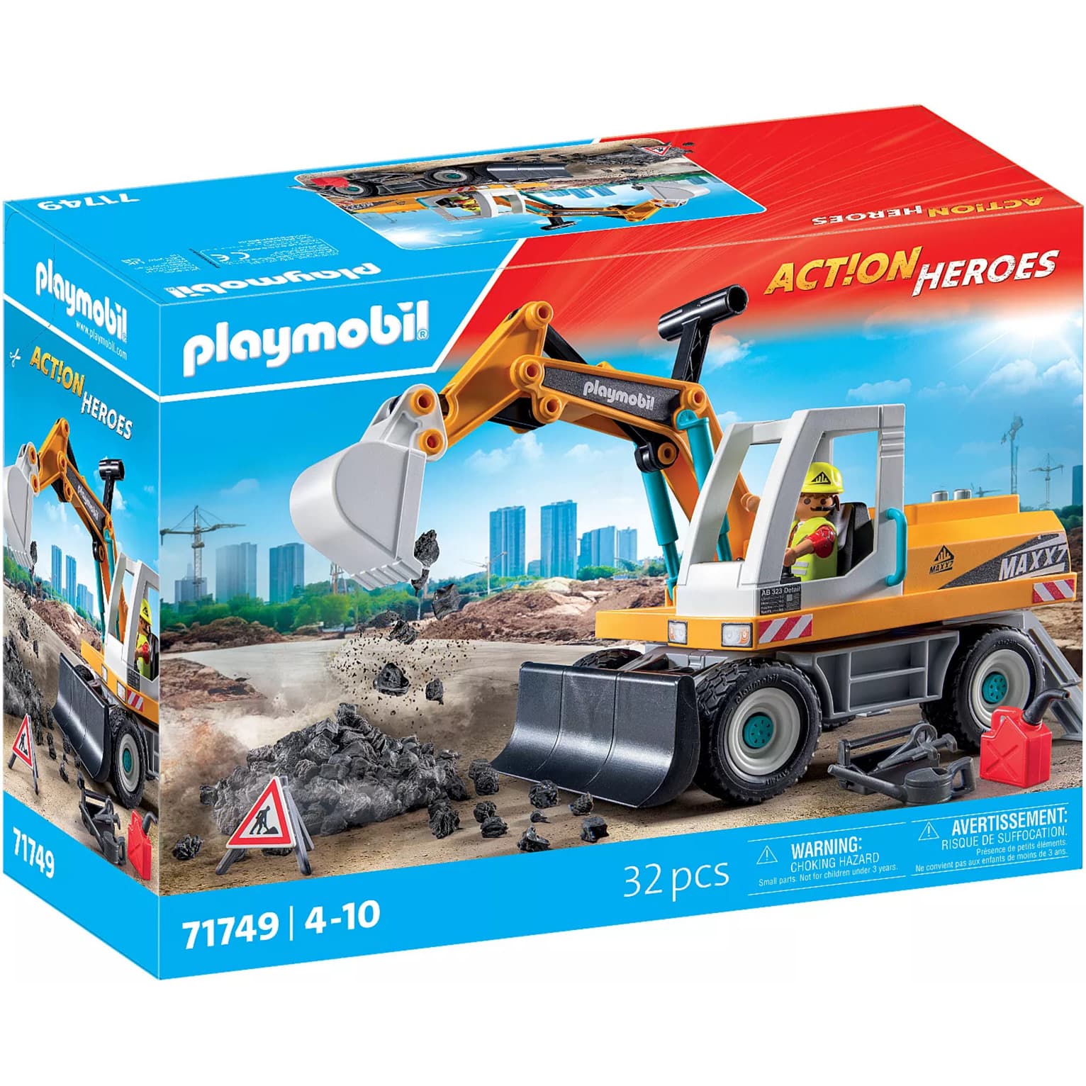 71749 Action Heroes Großer Bagger, Konstruktionsspielzeug