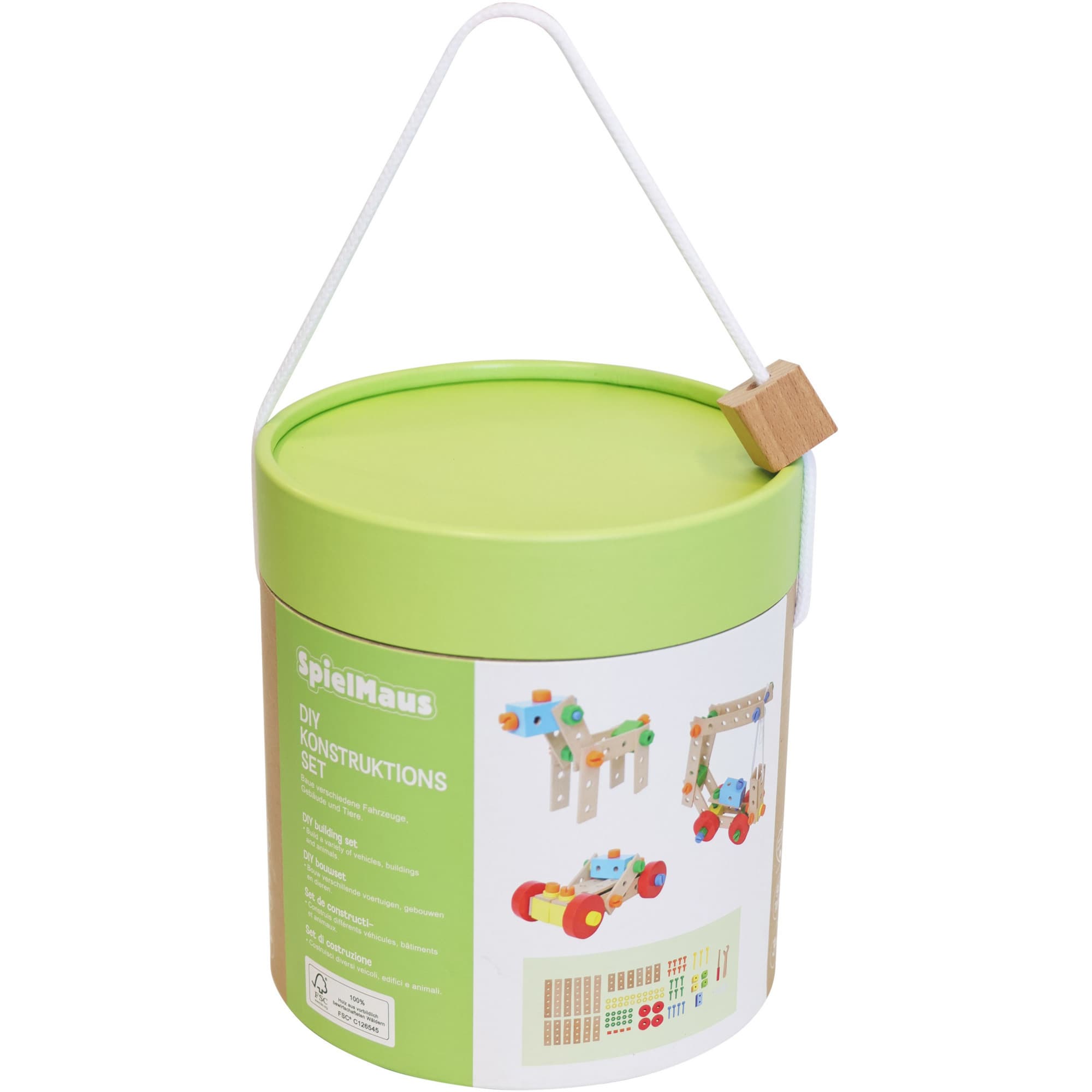 SpielMaus Holz Do-it-yourself Konstruktions-Set, 90-teilig, Konstruktionsspielzeug