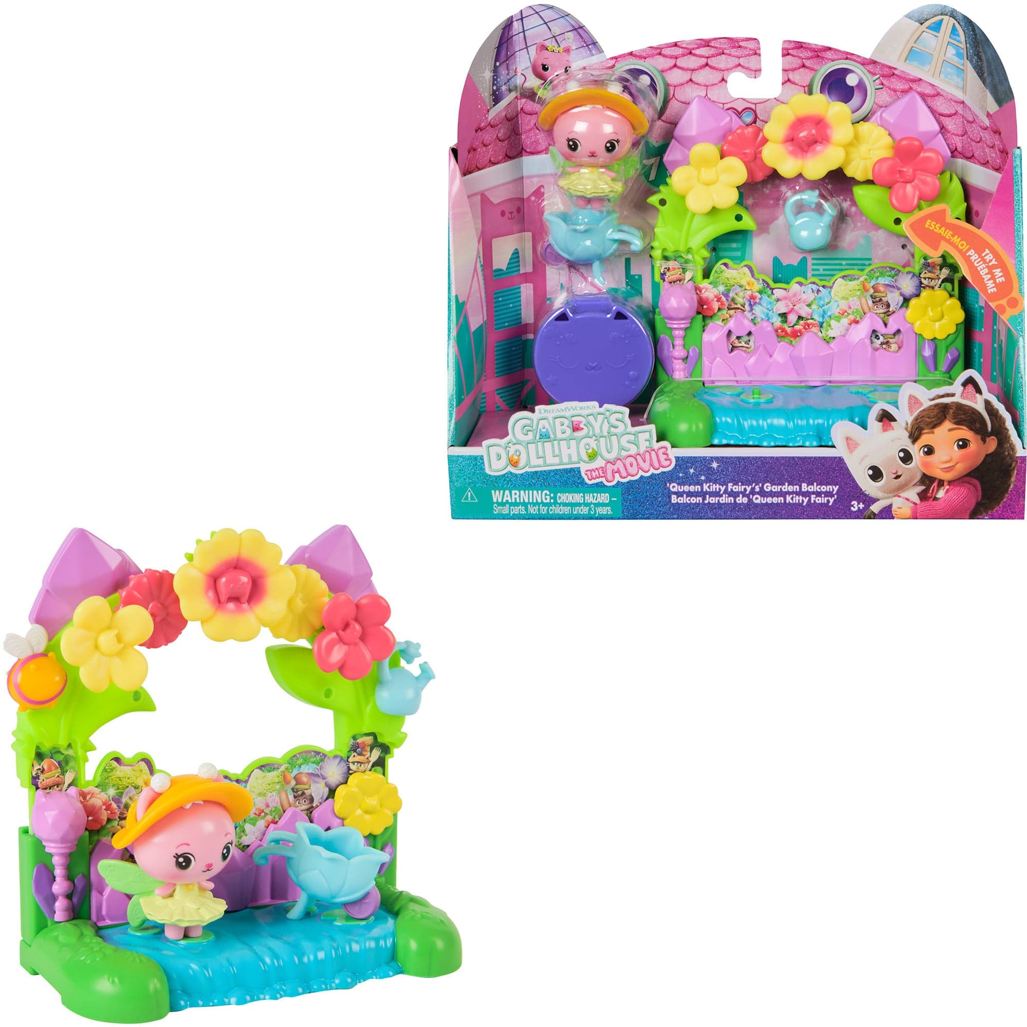 Gabby''s Dollhouse: Der Film - Balkon-Spielset Queen Kitty Fees Kristall Garten, Spielfigur