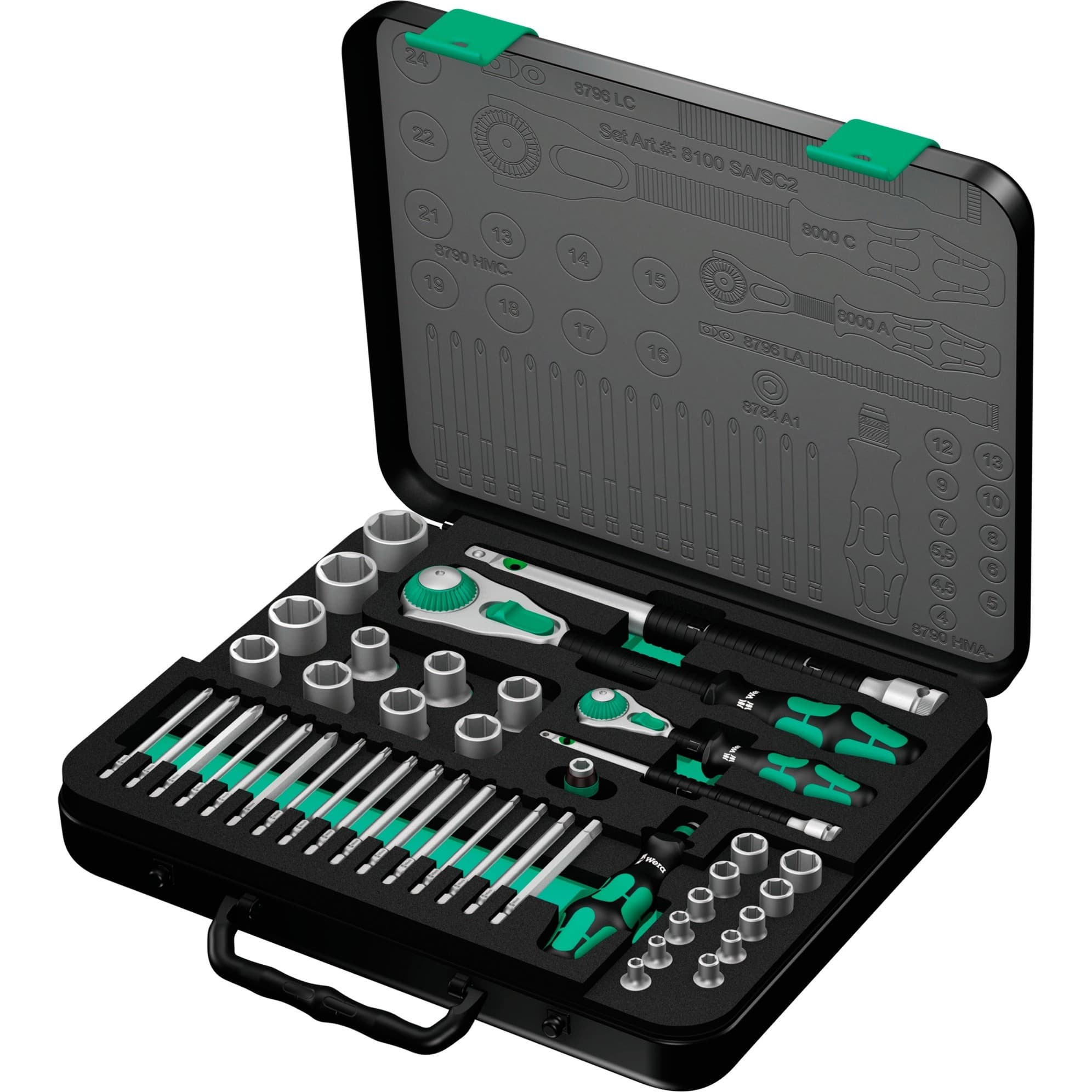 8100 SA/SC 2 Zyklop Speed-Knarrensatz, 1/4" und 1/2", Werkzeug-Set