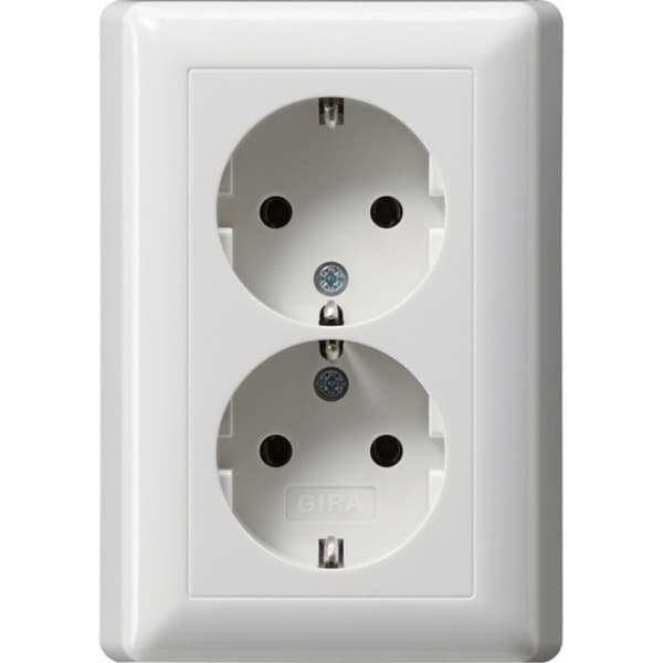 Schutzkontakt Doppelsteckdose 16 Ampere 250 Volt mit Vollplatte Standard 55