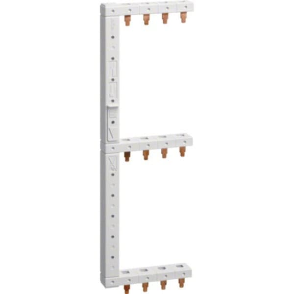 Phasenschiene 3 polig plus Neutralleiter 3 reihig 125 Millimeter links vertikal