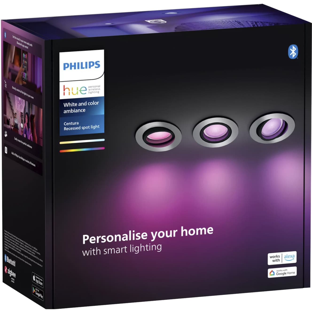 White & Color Ambiance Centura Einbauspot 3er-Pack, LED-Leuchte
