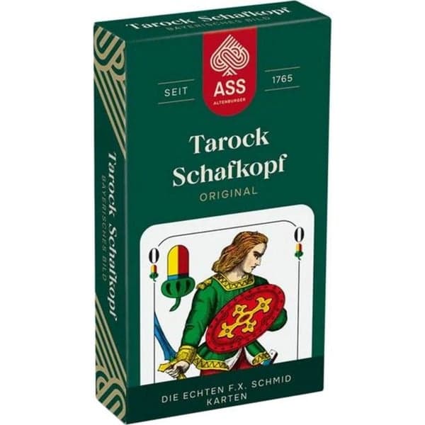 Schafkopf und Tarock Spielkarten mit bayerischem Bild in Papiereinschlag, Kartenspiel