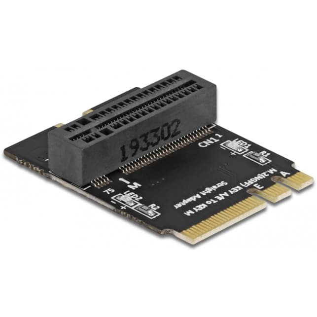 Adapter M.2 Key A+E Stecker zu Key M Slot gewinkelt mit Halterung, Schnittstellenkarte