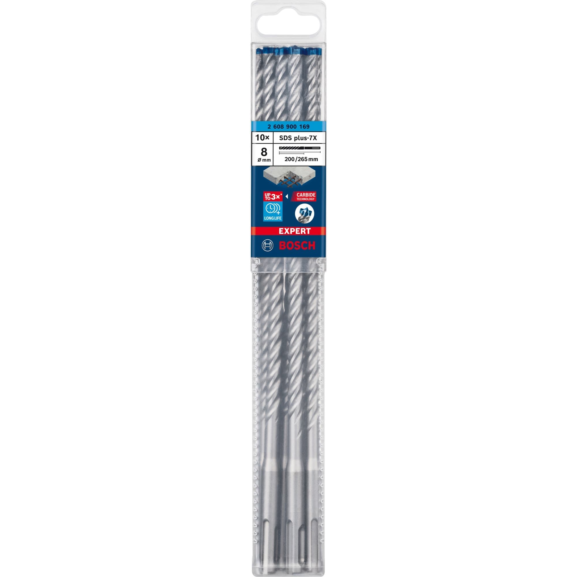 EXPERT Hammerbohrer SDS-plus-7X, Ø 8mm, 10 Stück
