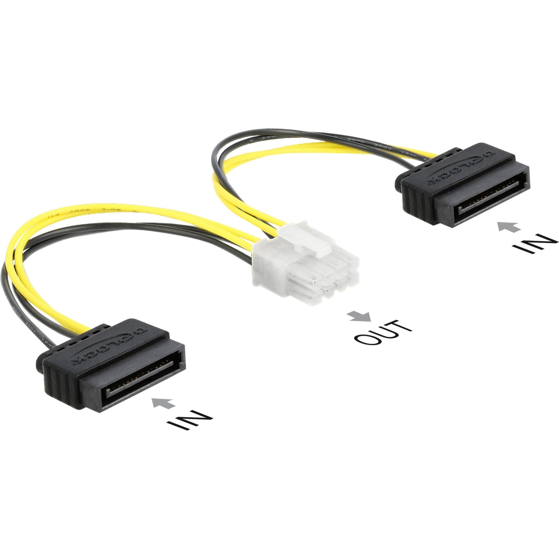 Stromkabel 2 x SATA 15 Pin Stecker zu 8 Pin EPS, Stromversorgung