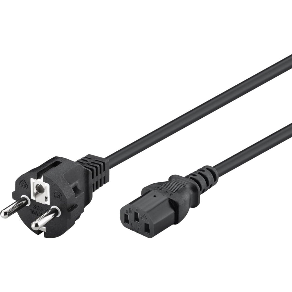 Kaltgeräte-Anschlusskabel C13 > Schutzkontakt-Stecker