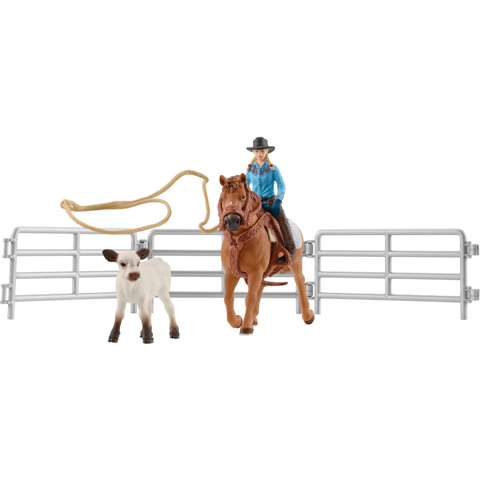 Farm World Team Roping mit Cowgirl, Spielfigur