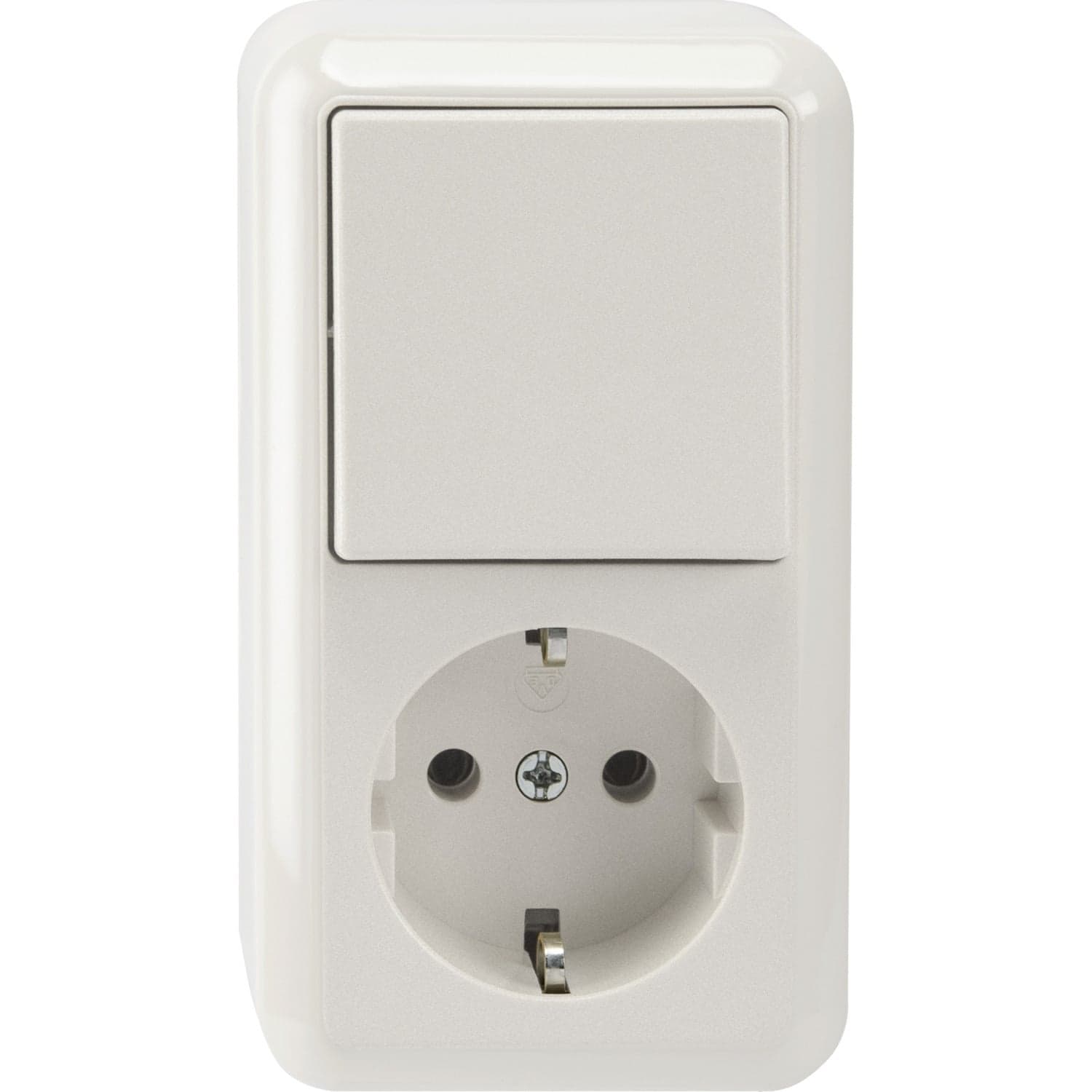 Schutzkontaktsteckdose 16 Ampere, Wechsel-Schalter 10 Ampere, Aufputz, Typ MEG3495-8719