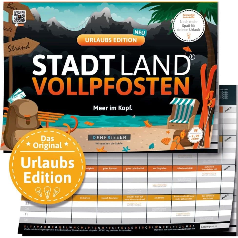 Stadt Land Vollpfosten - Urlaubs Edition, Partyspiel