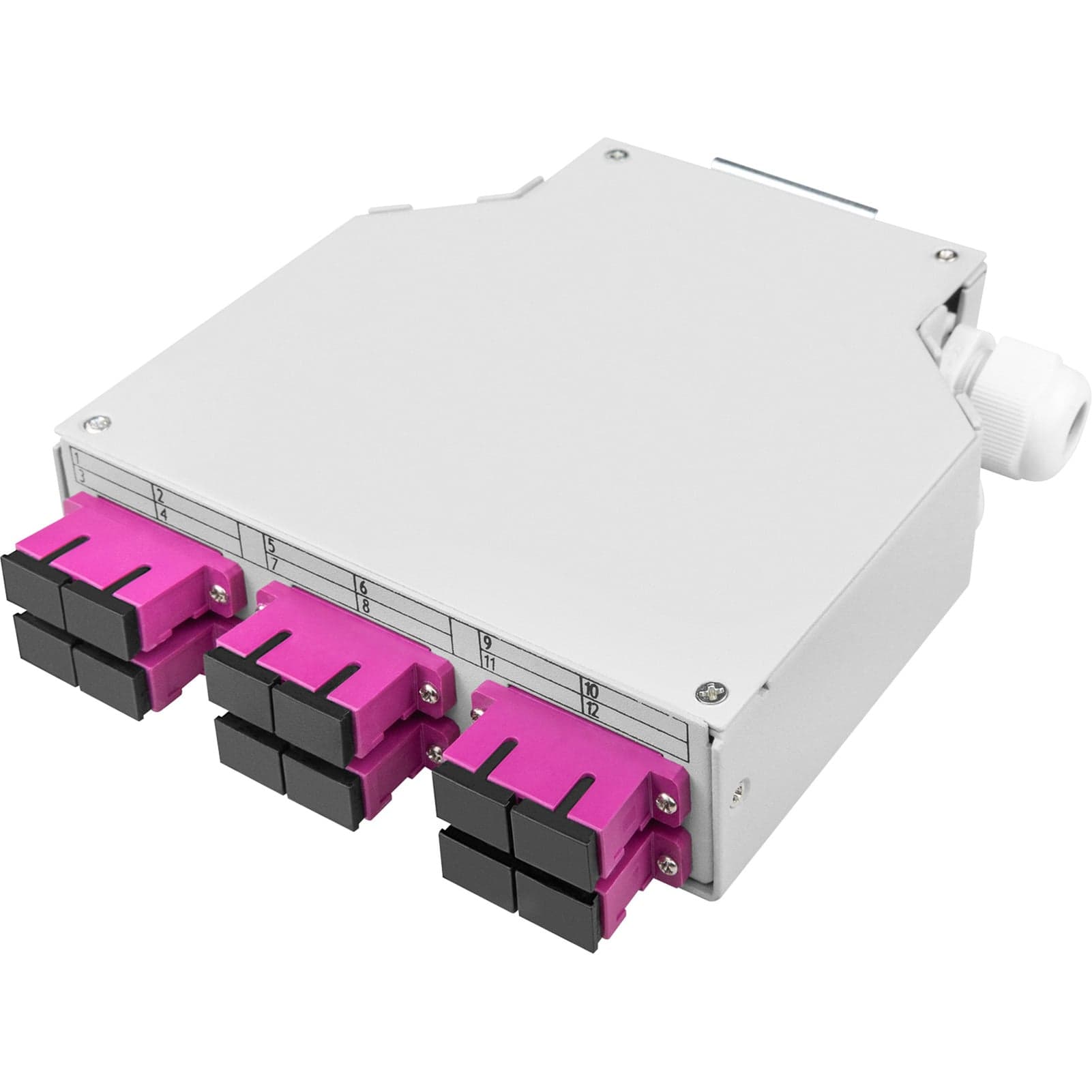 LWL-Hutschienenbox MM OM4 bestückt SC-Adapter, Spleißbox