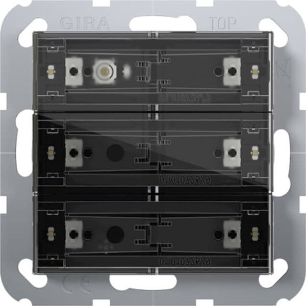 Tastsensor vier Standard dreifach für KNX mit Inbetriebnahme-Wippe