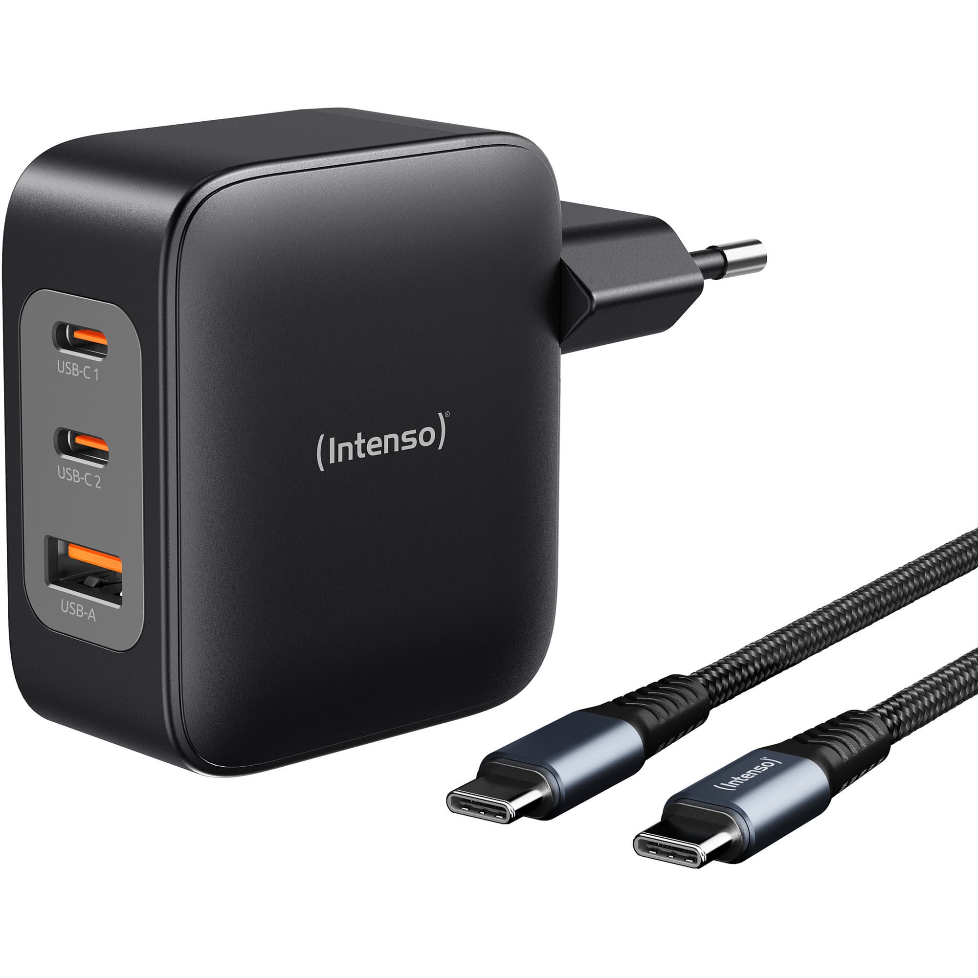 Intenso Power Adapter W100ACC GaN + C520C Kabel, Ladegerät
